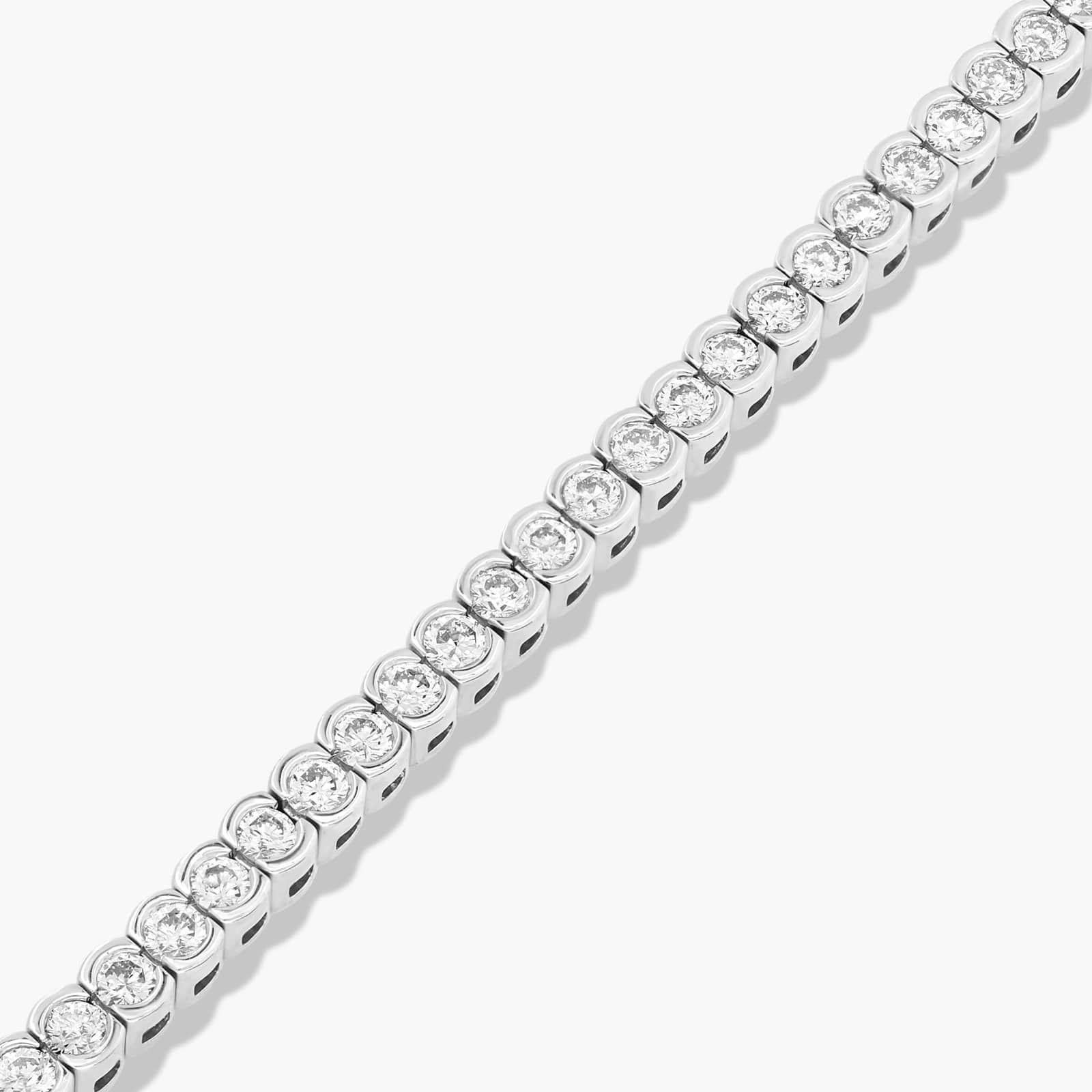 Bezel Tennis Bracelet With 4 CTW Lab-Grown Diamonds In 14K White Gold