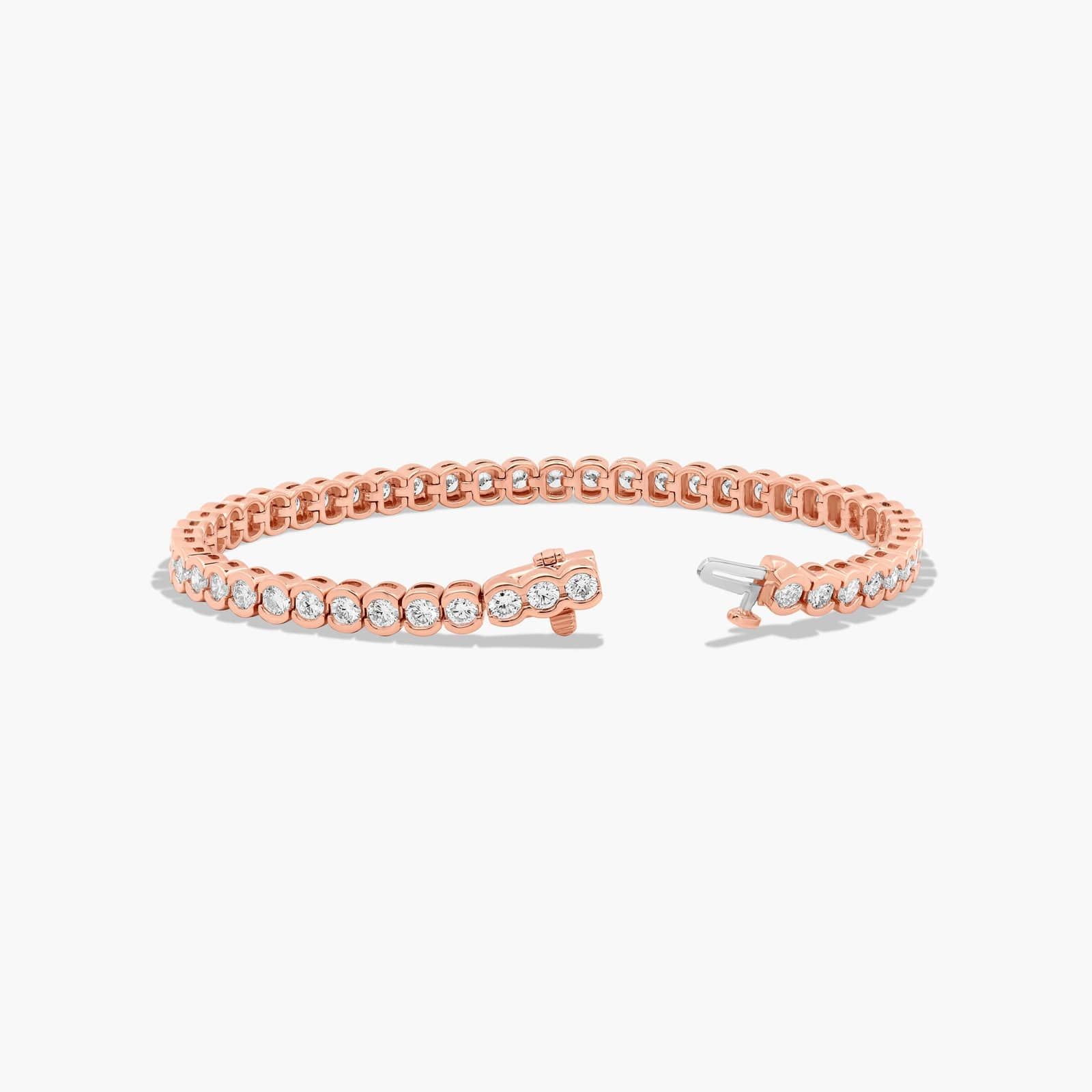 Bezel Tennis Bracelet With 5 CTW Diamonds In 14K Rose Gold