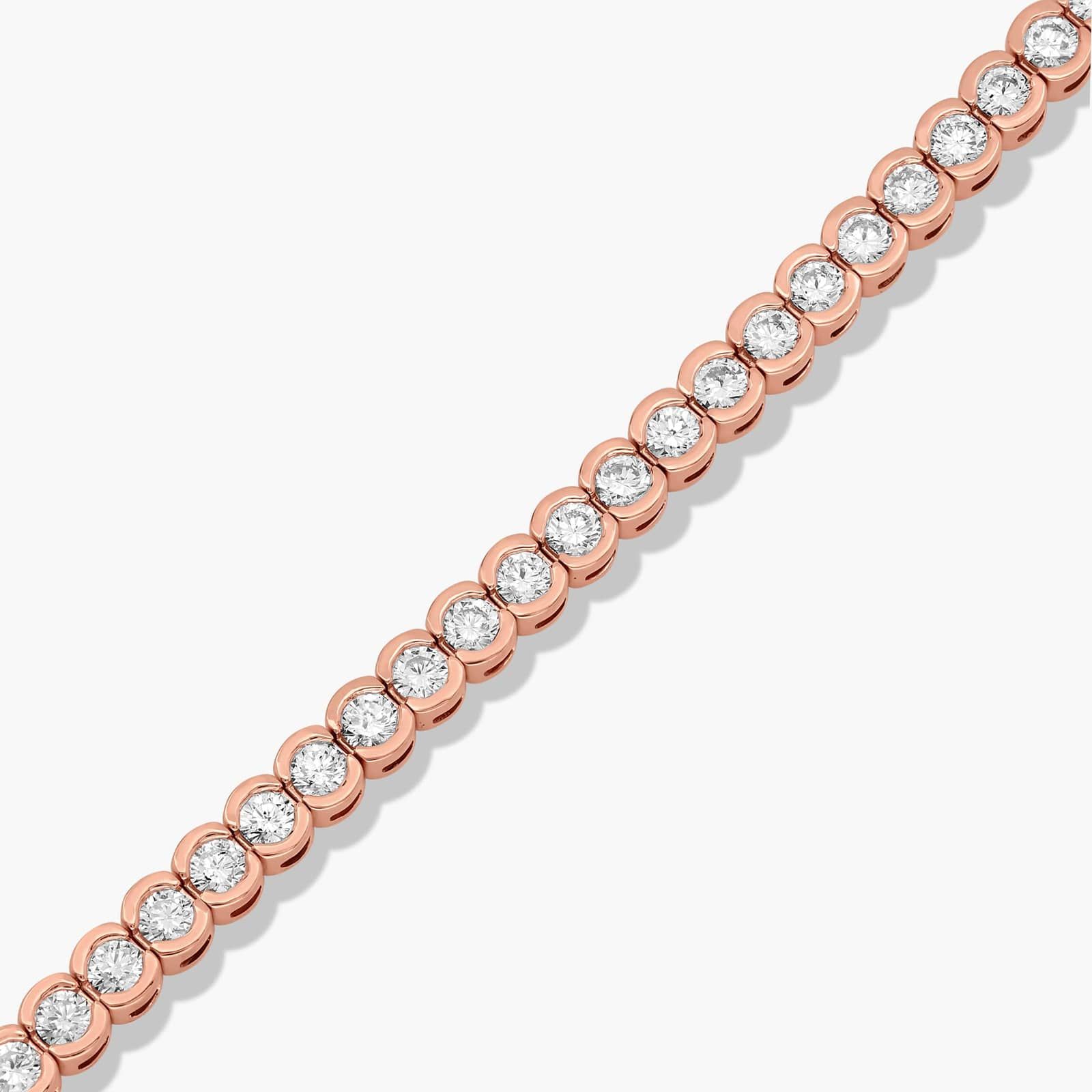 Bezel Tennis Bracelet With 5 CTW Diamonds In 14K Rose Gold