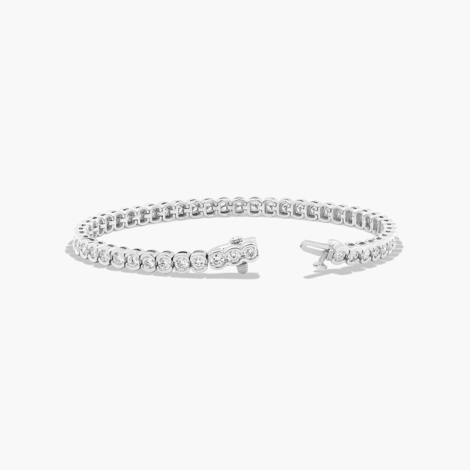 Bezel Tennis Bracelet With 5 CTW Lab-Grown Diamonds In 14K White Gold