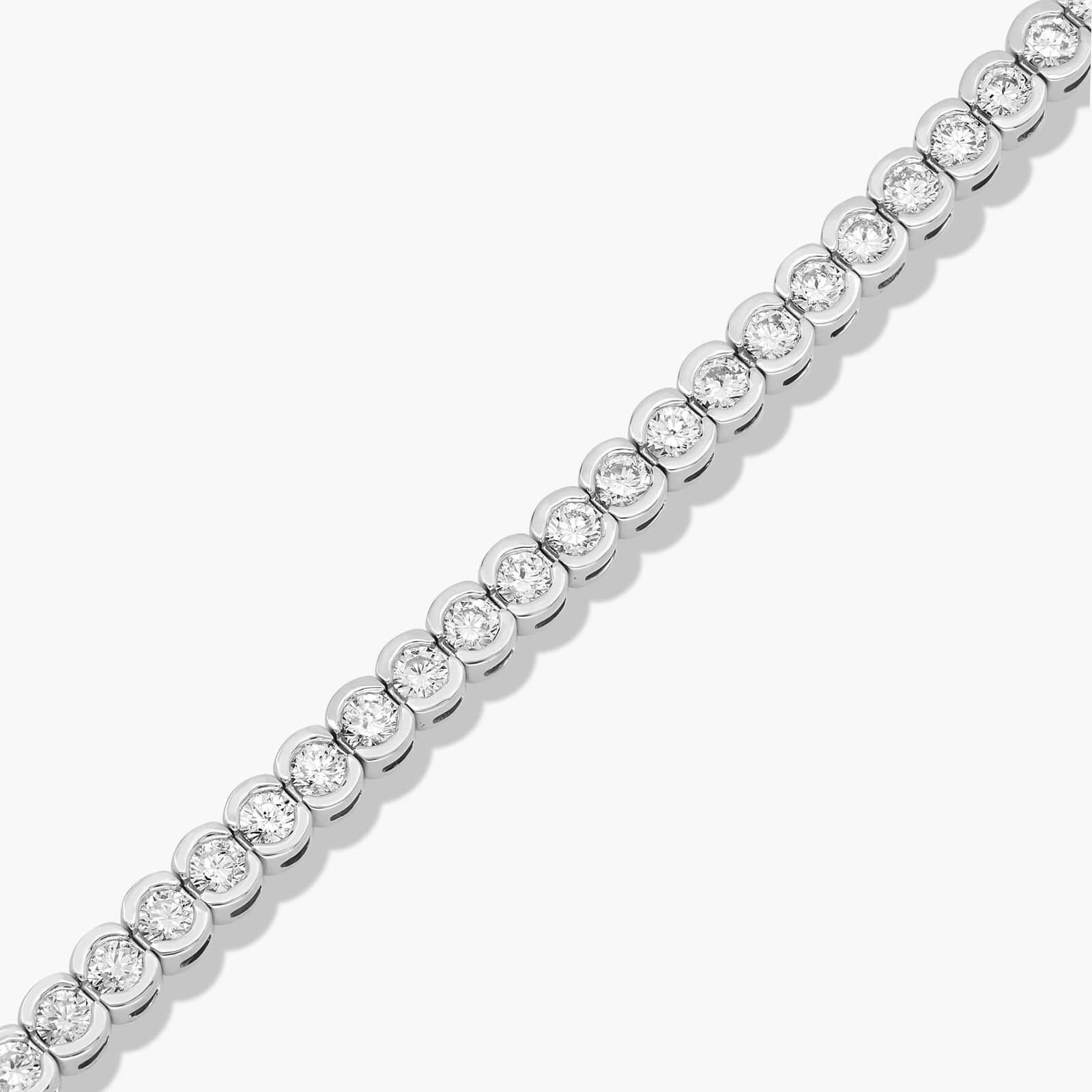Bezel Tennis Bracelet With 5 CTW Lab-Grown Diamonds In 14K White Gold