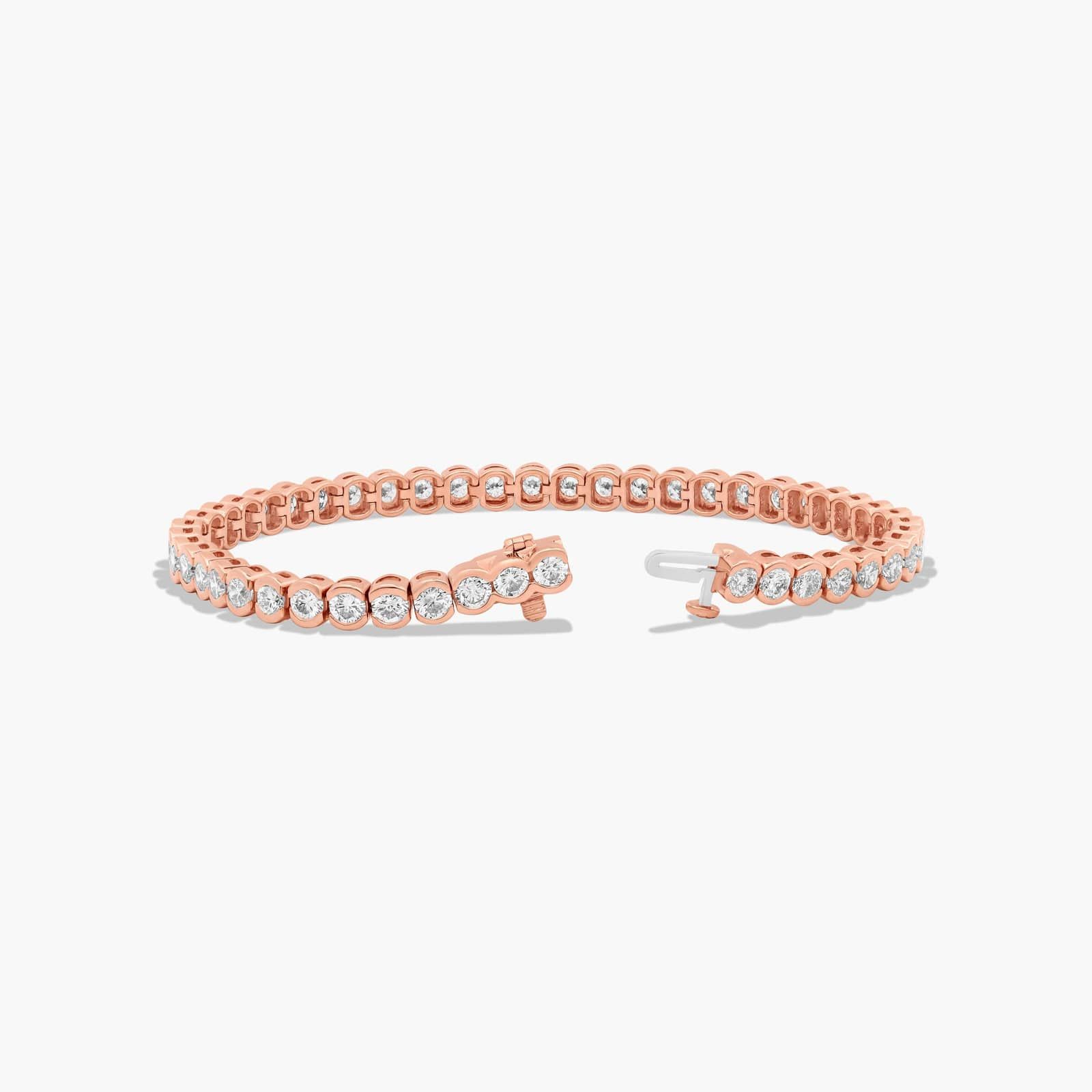 Bezel Tennis Bracelet With 7 CTW Diamonds In 14K Rose Gold