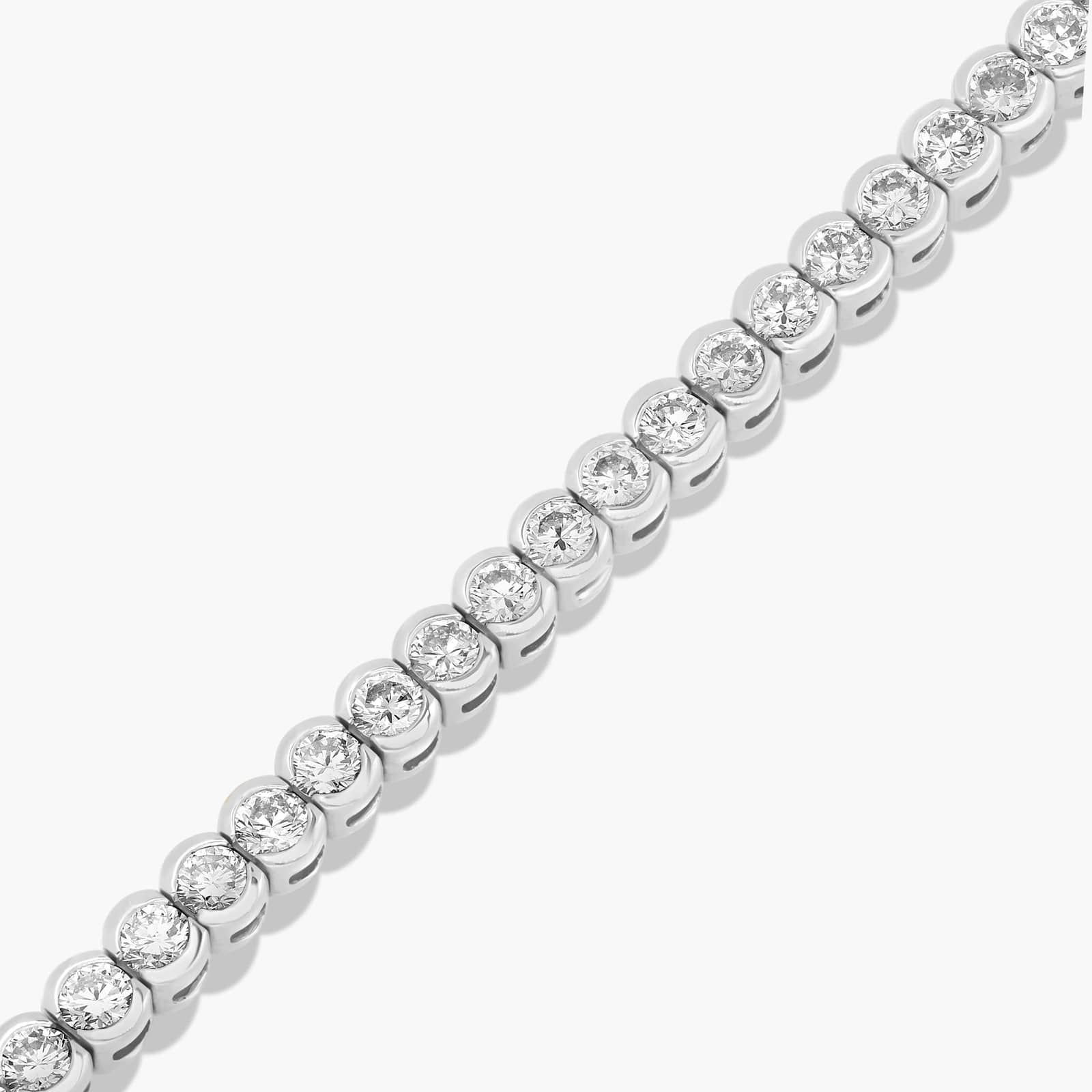 Bezel Tennis Bracelet With 7 CTW Diamonds In Platinum
