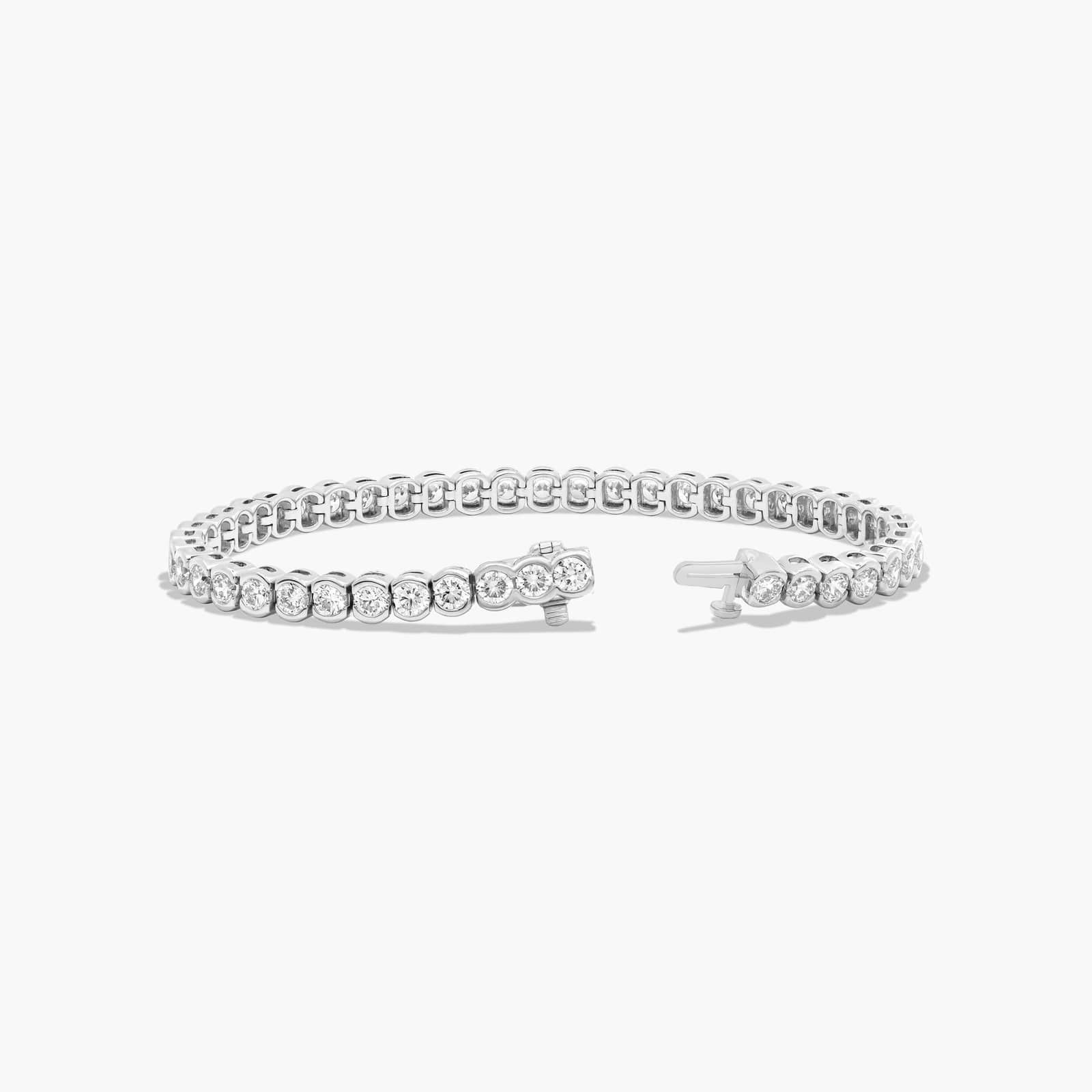 Bezel Tennis Bracelet With 8 CTW Lab-Grown Diamonds In 14K White Gold
