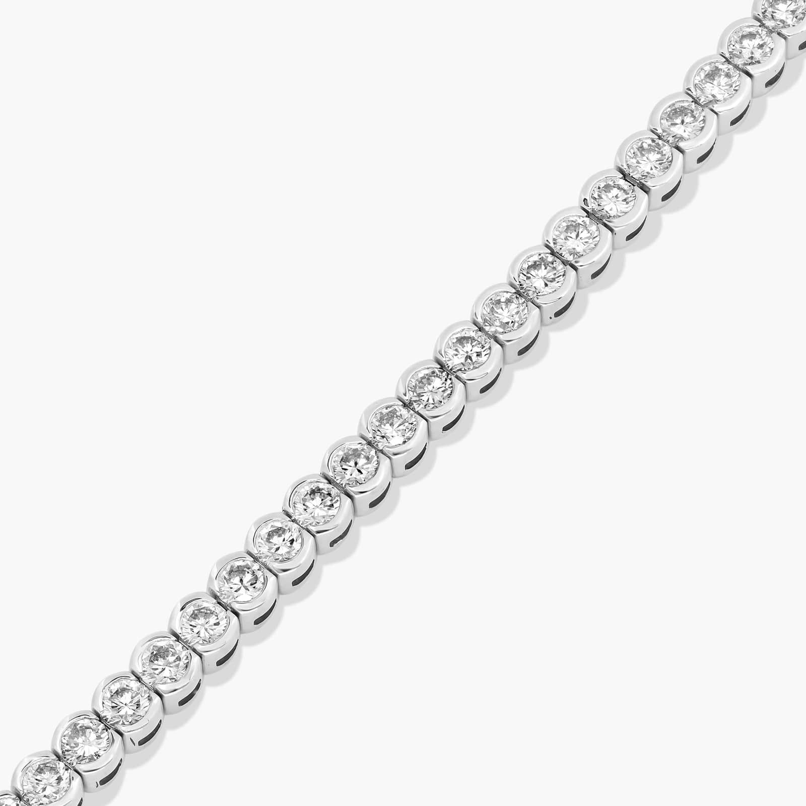 Bezel Tennis Bracelet With 8 CTW Lab-Grown Diamonds In 14K White Gold