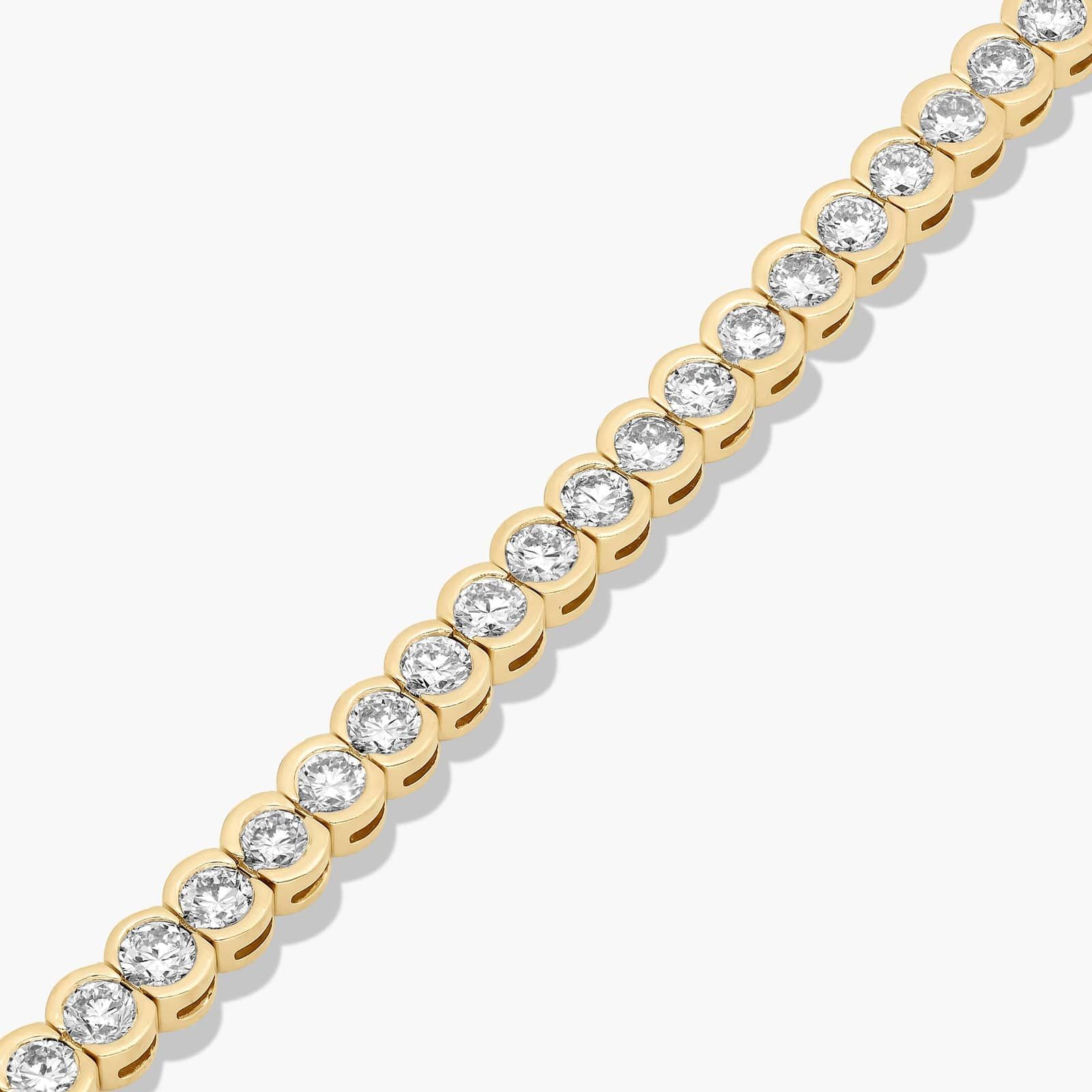 Bezel Tennis Bracelet With 10 CTW Lab-Grown Diamonds In 14K Yellow Gold