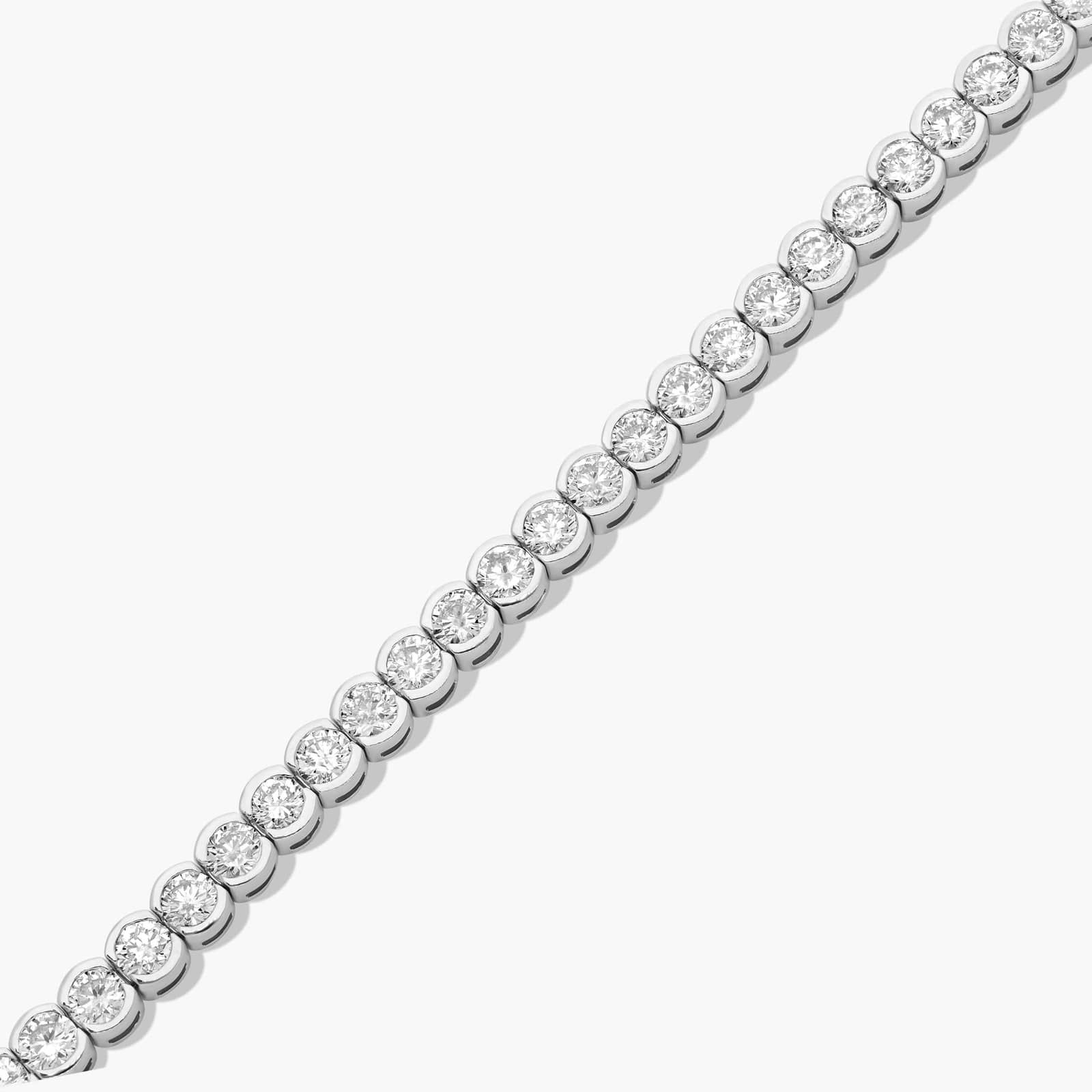 Bezel Tennis Bracelet With 12 CTW Lab-Grown Diamonds In 14K White Gold (7")