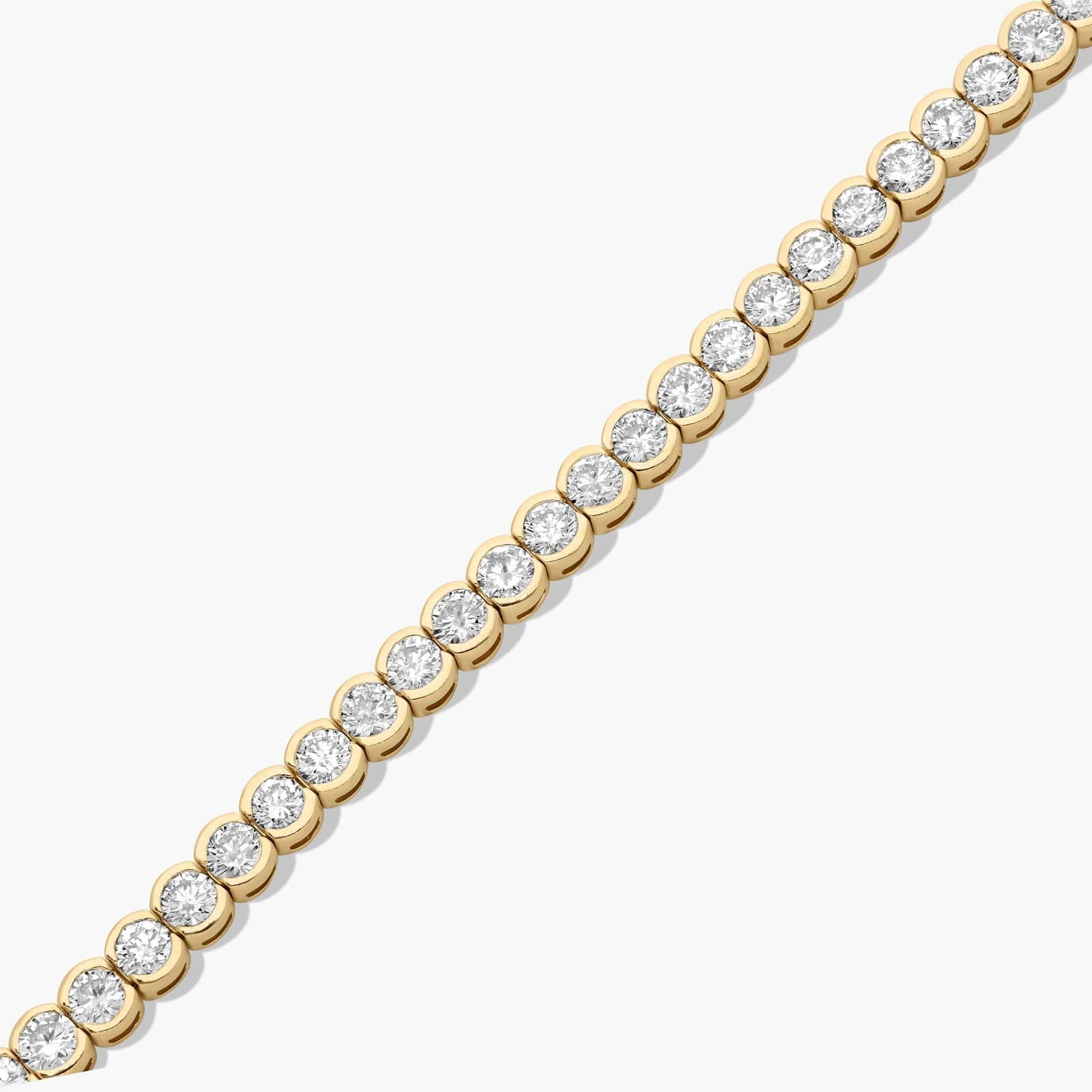 Bezel Tennis Bracelet With 12 CTW Lab-Grown Diamonds In 14K Yellow Gold (7")