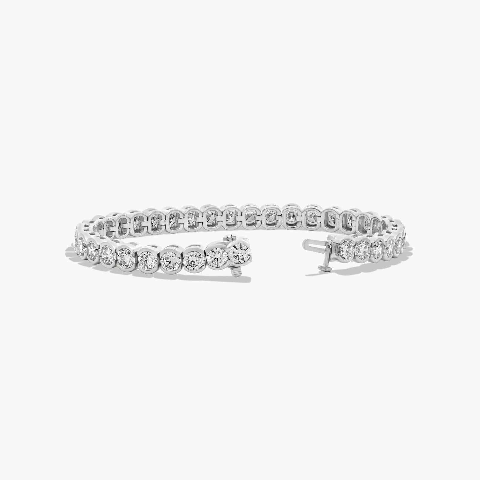 Bezel Tennis Bracelet With 15 CTW Lab-Grown Diamonds In 14K White Gold (7")
