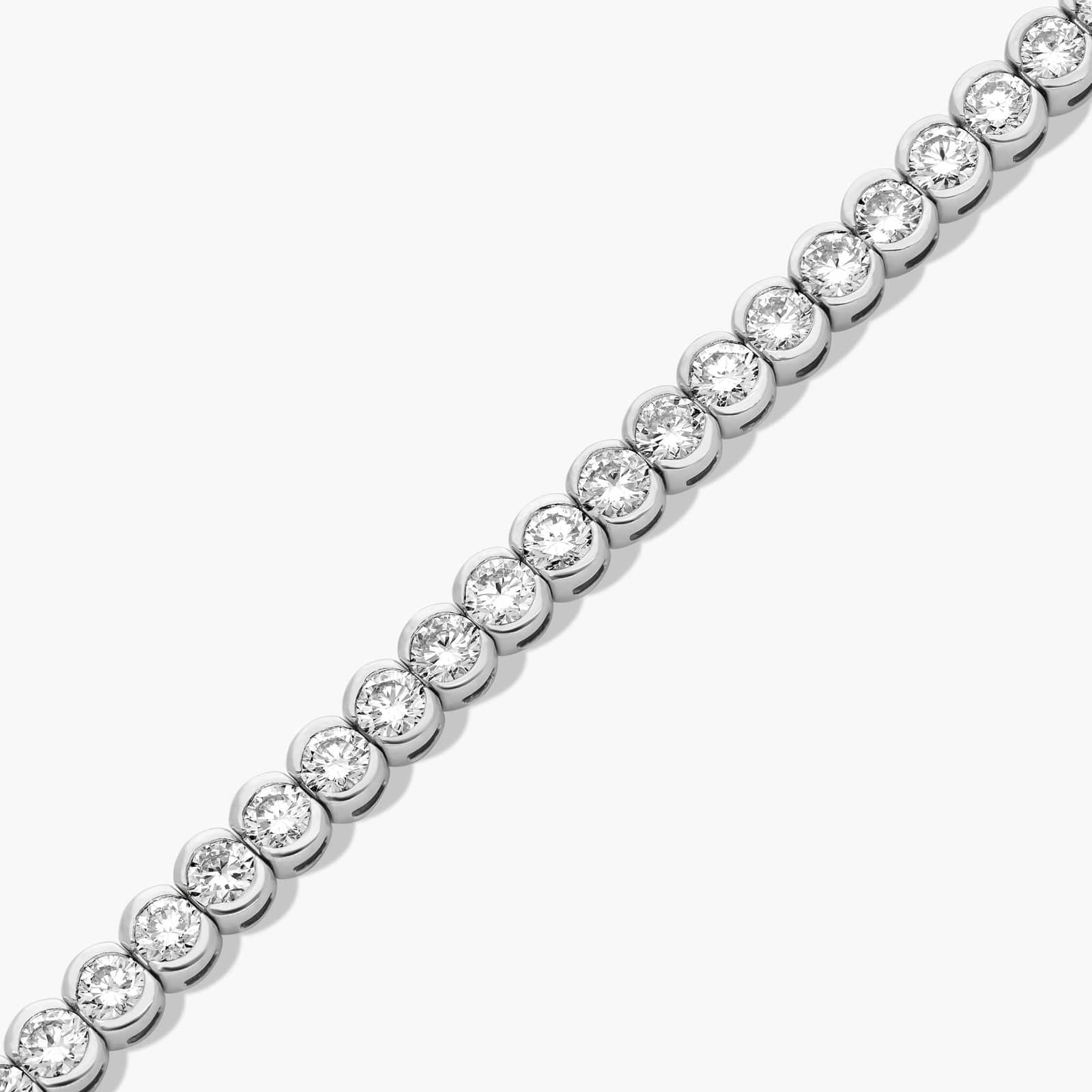 Bezel Tennis Bracelet With 15 CTW Lab-Grown Diamonds In 14K White Gold (7")