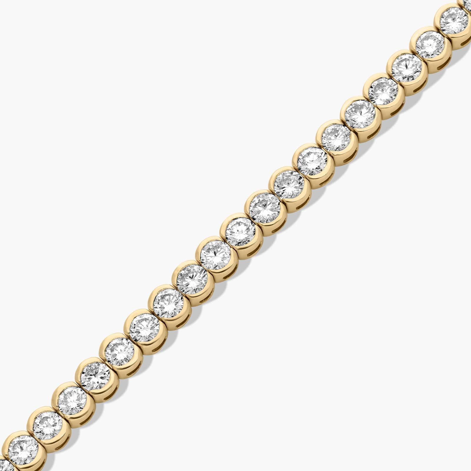 Bezel Tennis Bracelet With 15 CTW Lab-Grown Diamonds In 14K Yellow Gold (7")