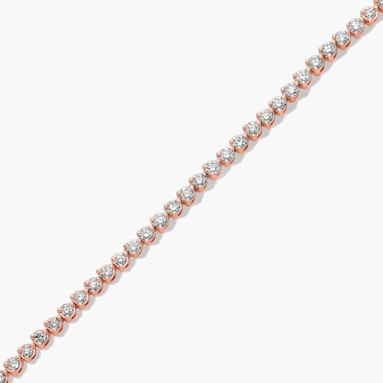 Flower Clasp Tennis Bracelet With 2 CTW Diamonds In 14K Rose Gold