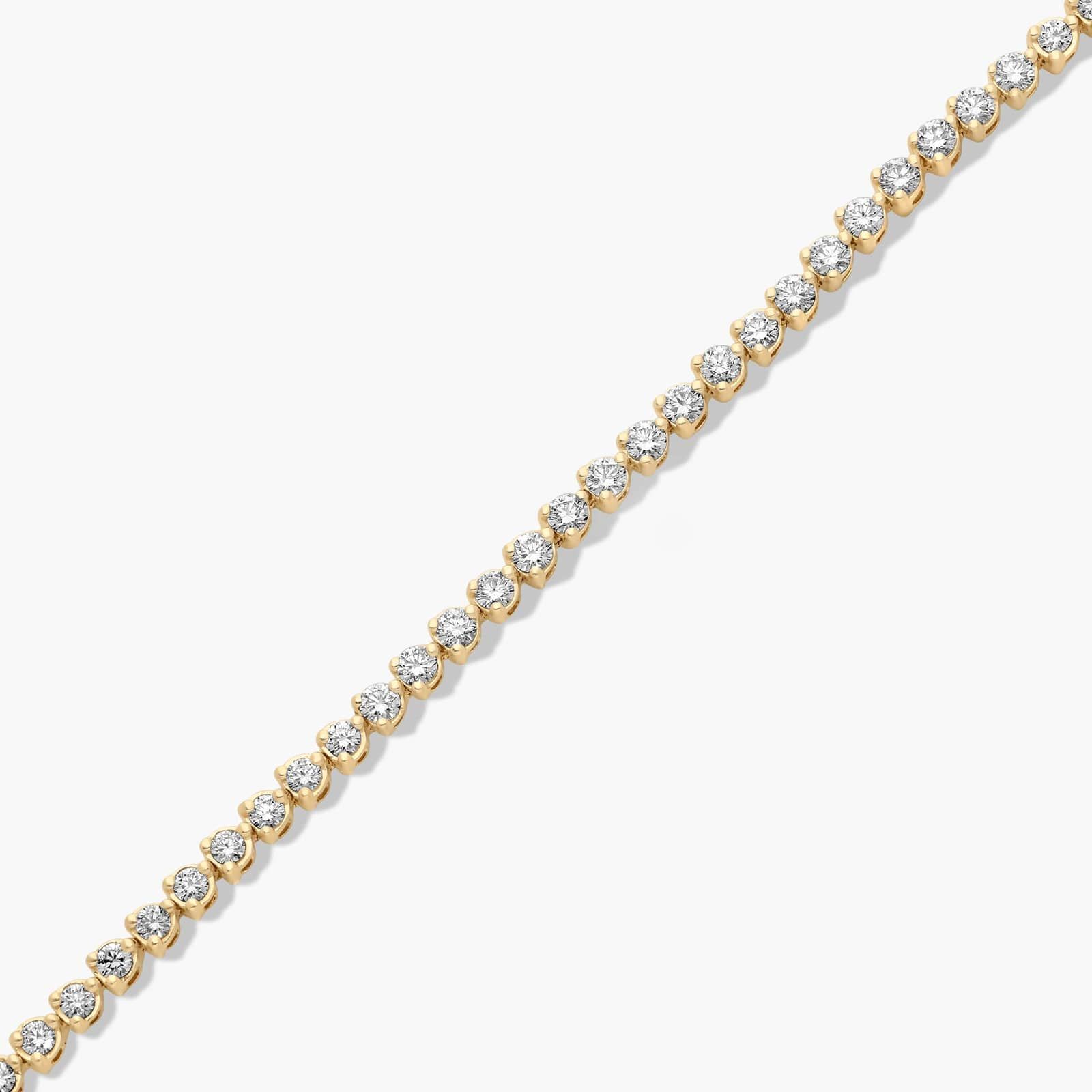 Flower Clasp Tennis Bracelet With 2 CTW Diamonds In 14K Yellow Gold