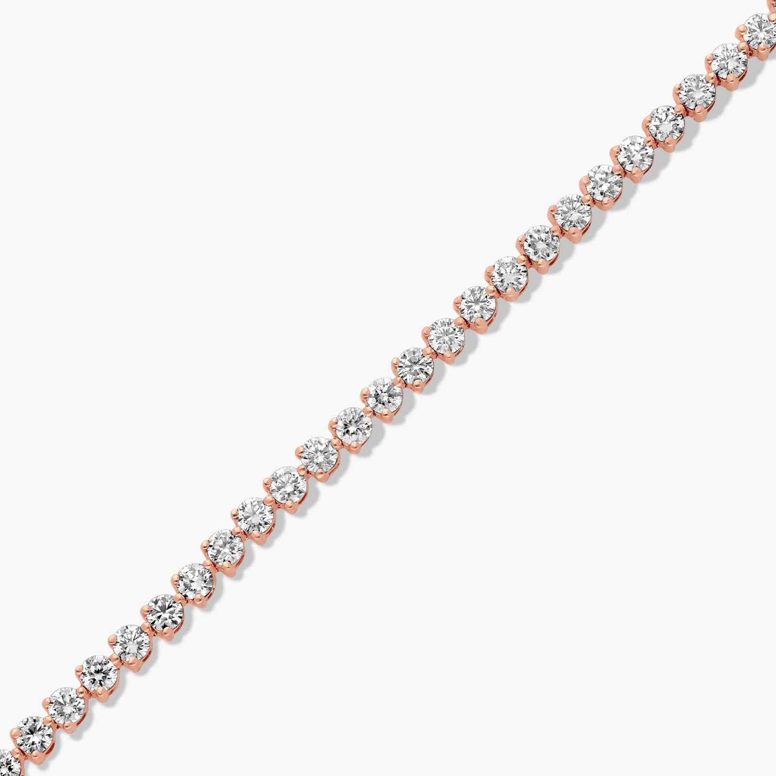 Flower Clasp Tennis Bracelet With 3 CTW Diamonds In 14K Rose Gold