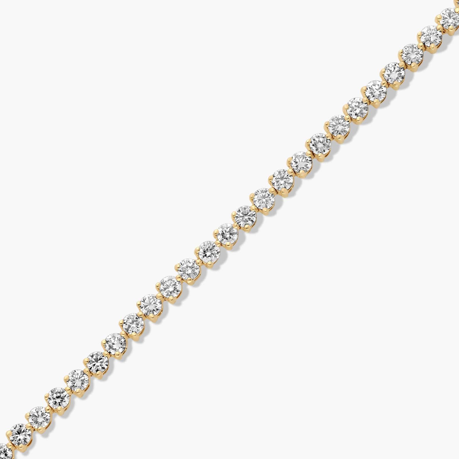 Flower Clasp Tennis Bracelet With 3 CTW Diamonds In 14K Yellow Gold