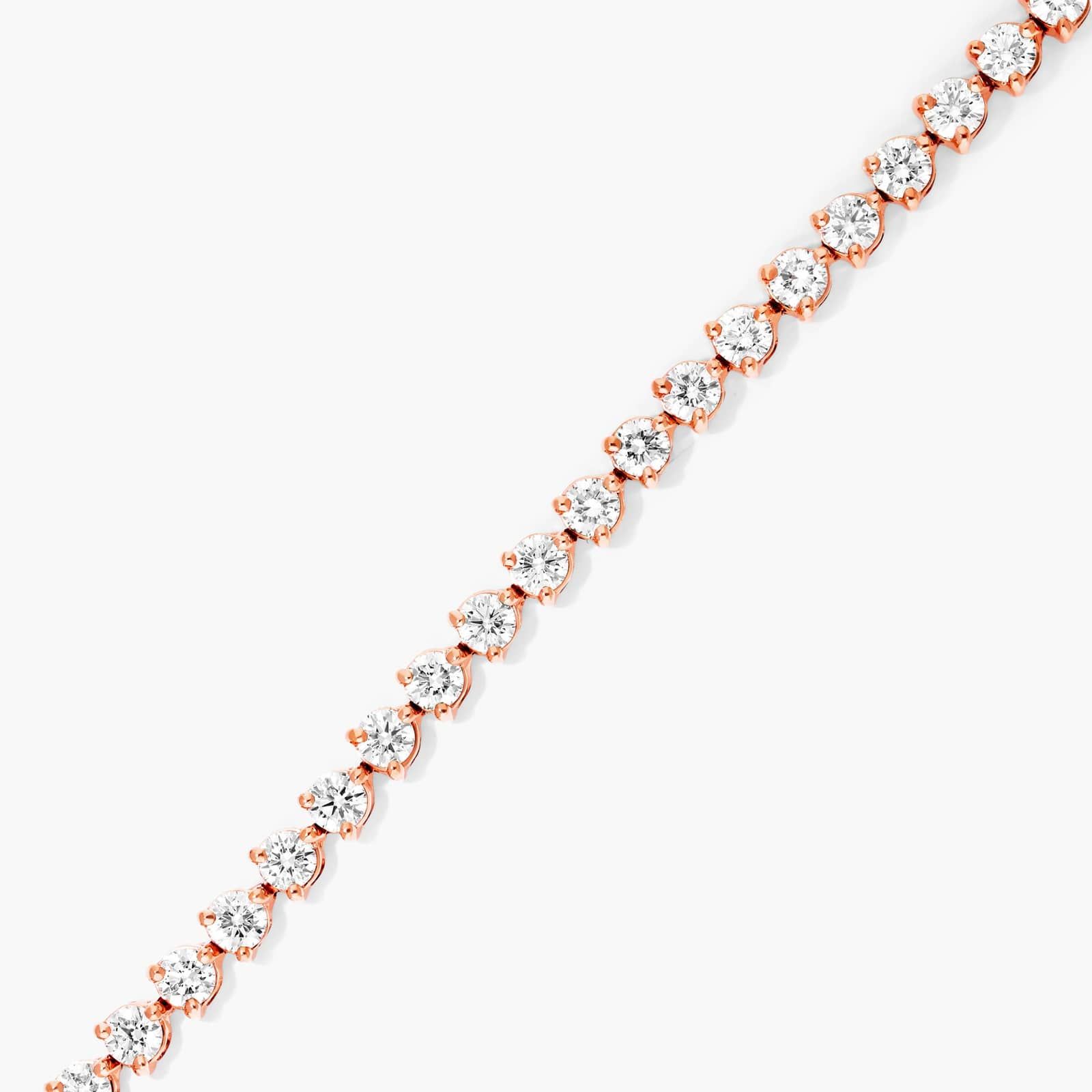 Flower Clasp Tennis Bracelet With 4 CTW Diamonds In 14K Rose Gold