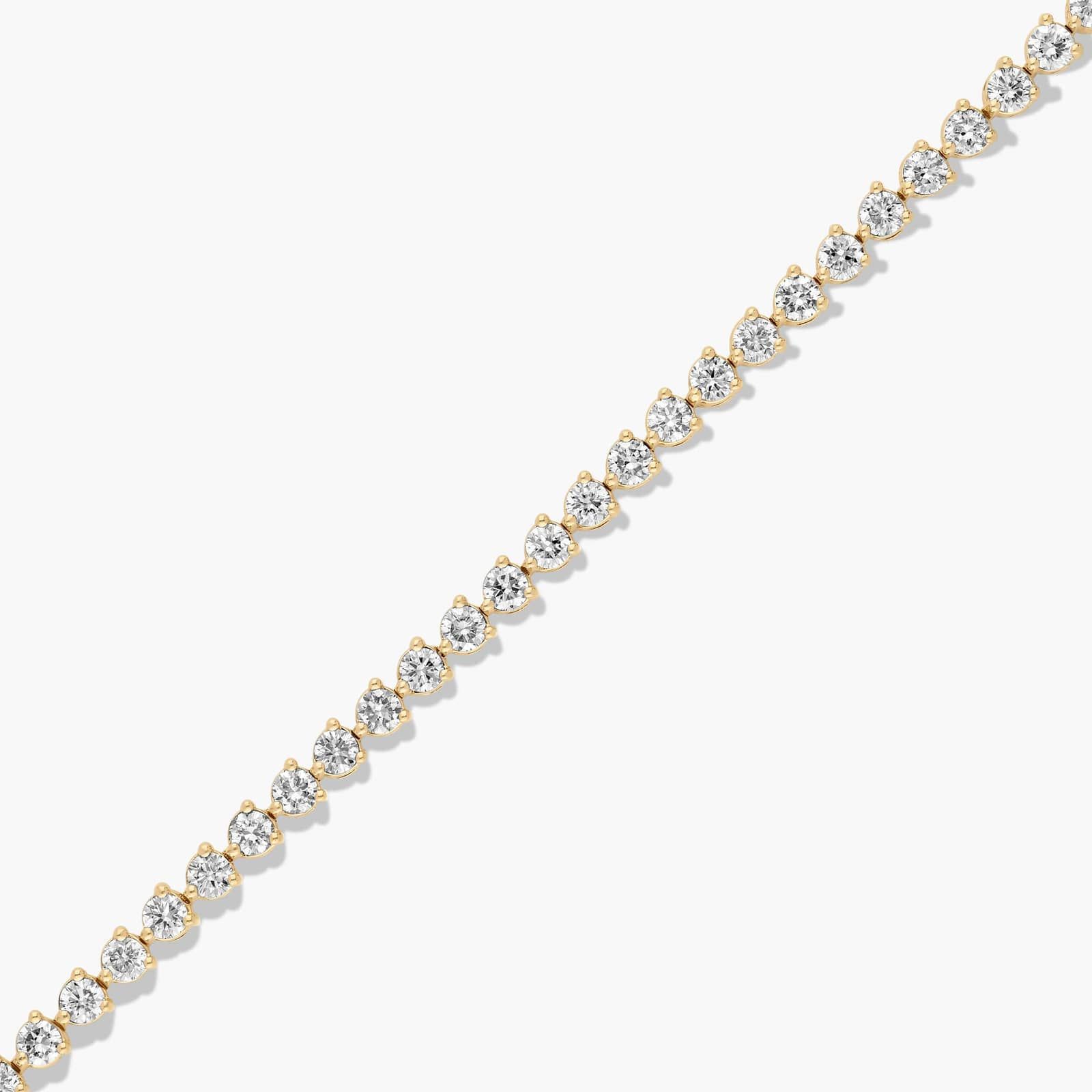 Flower Clasp Tennis Bracelet With 4 CTW Diamonds In 14K Yellow Gold