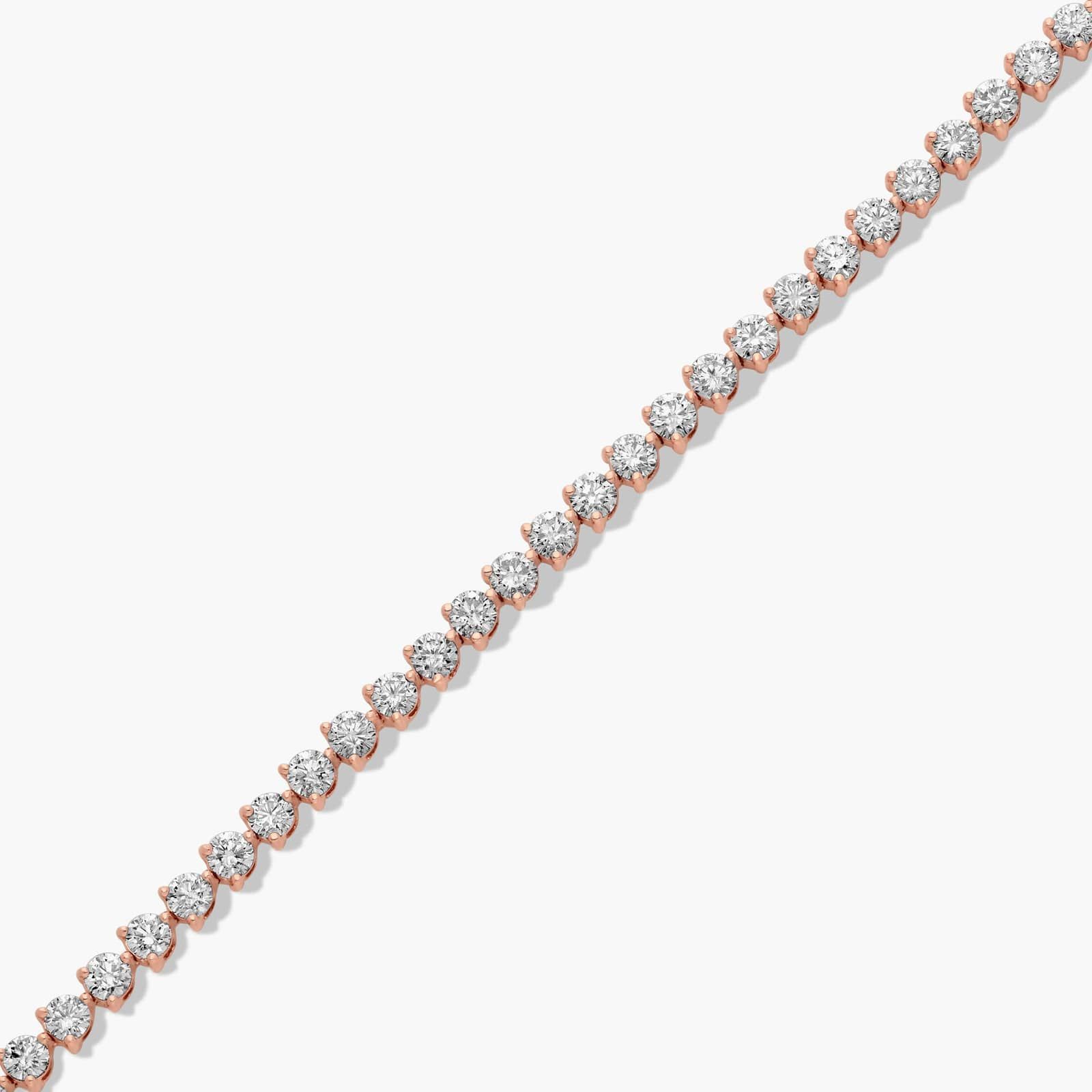 Flower Clasp Tennis Bracelet With 5 CTW Diamonds In 14K Rose Gold
