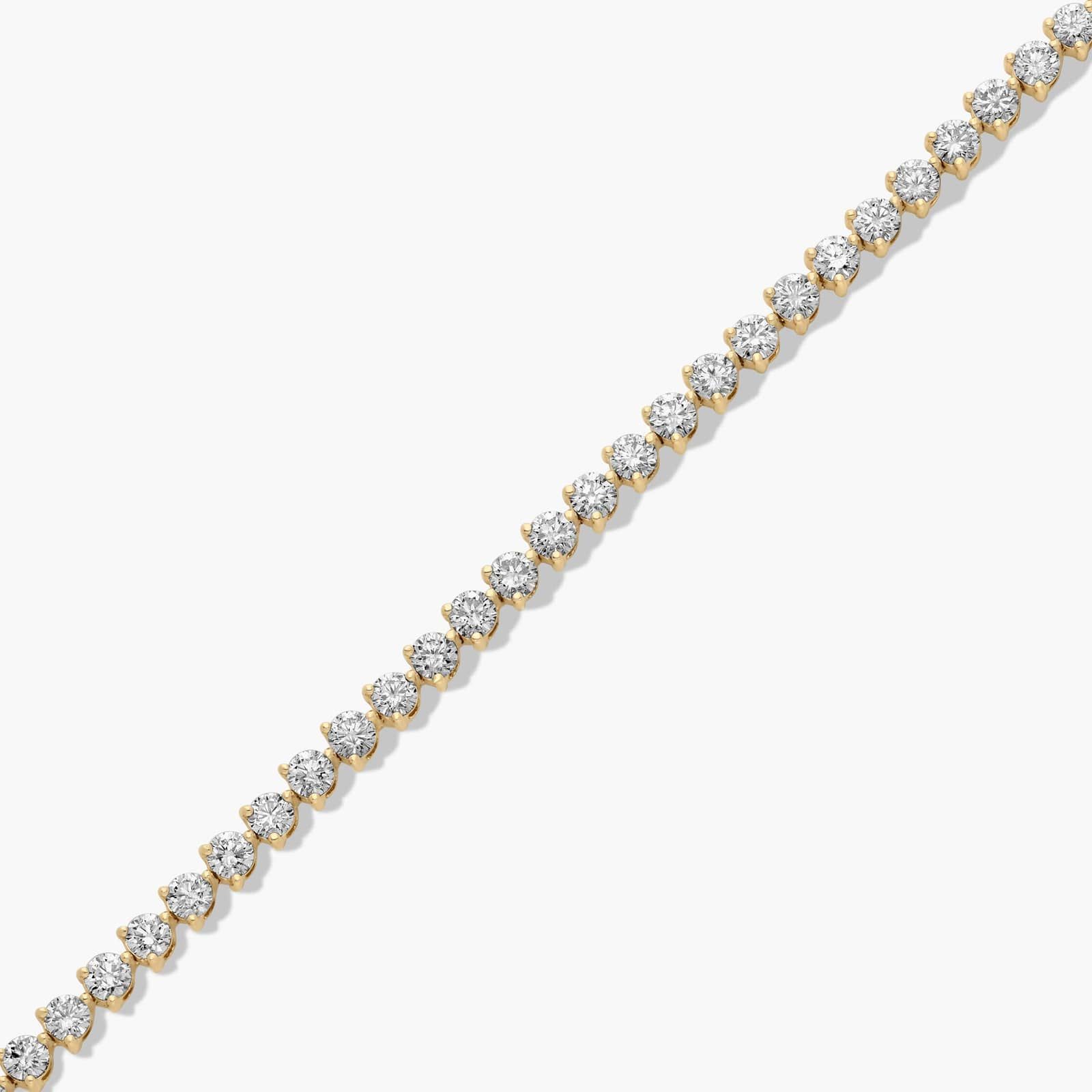 Flower Clasp Tennis Bracelet With 5 CTW Lab-Grown Diamonds In 14K Yellow Gold