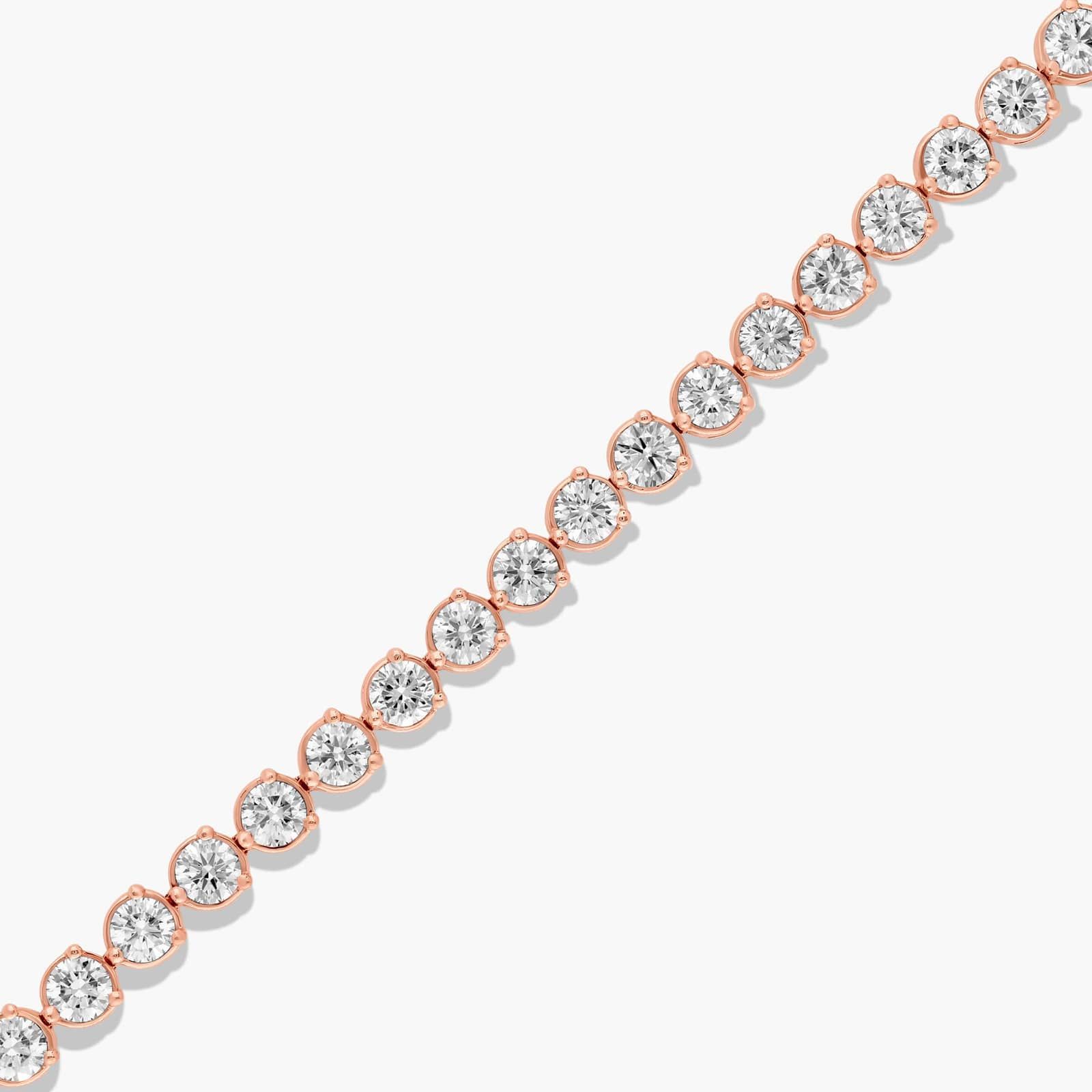 Flower Clasp Tennis Bracelet With 7 CTW Diamonds In 14K Rose Gold