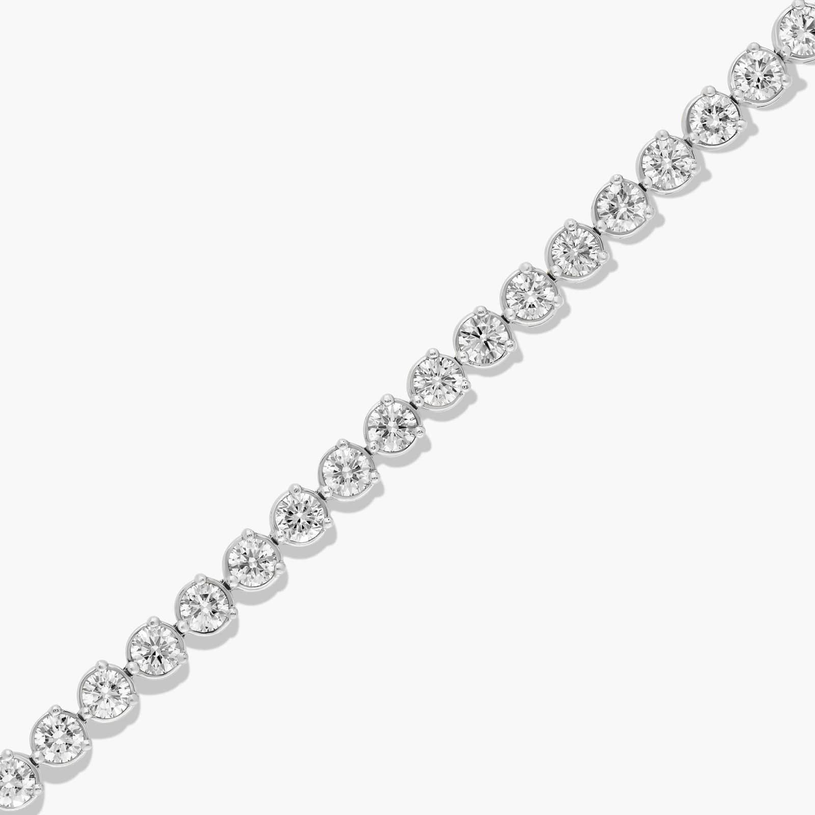 Flower Clasp Tennis Bracelet With 7 CTW Lab-Grown Diamonds In 14K White Gold