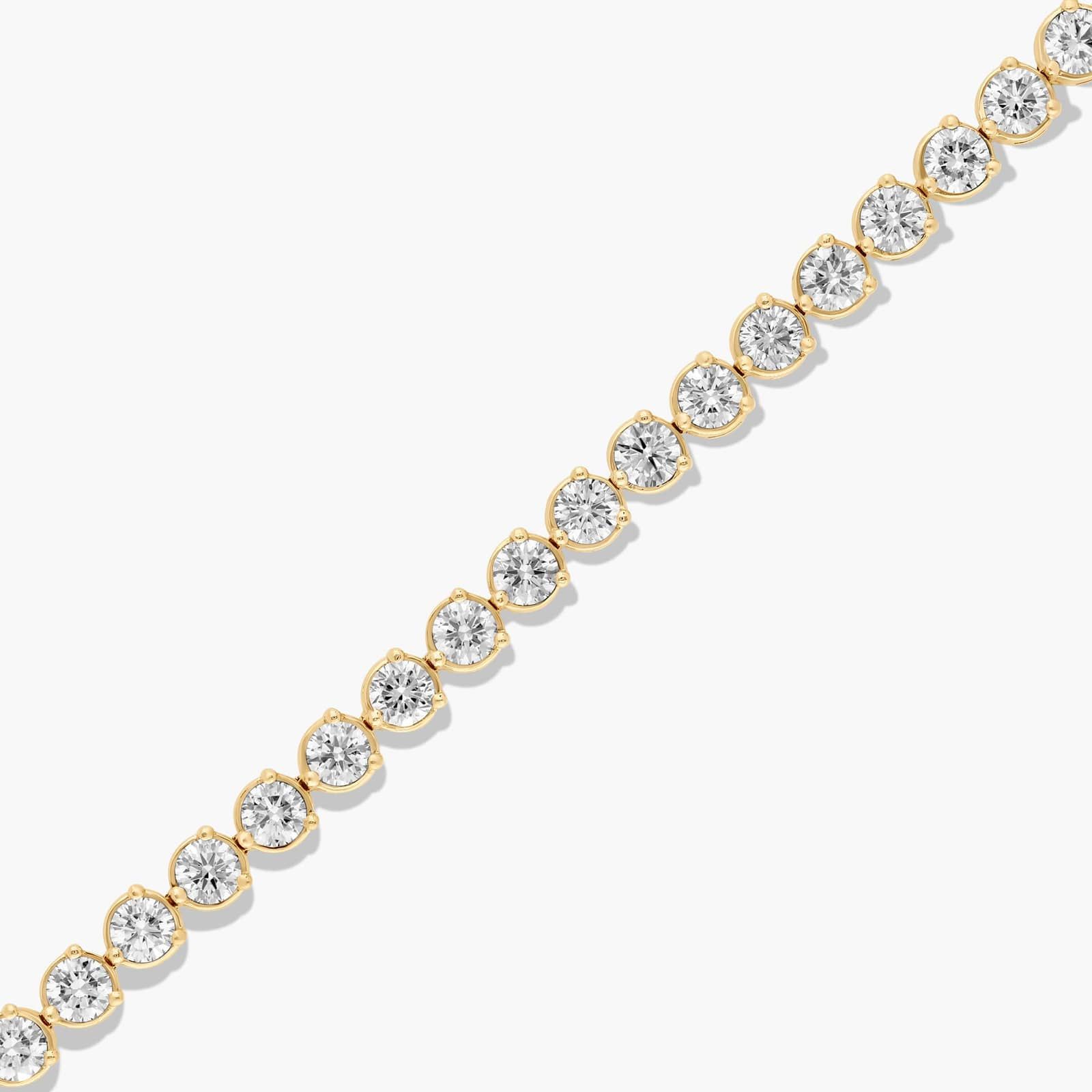 Flower Clasp Tennis Bracelet With 7 CTW Lab-Grown Diamonds In 14K Yellow Gold
