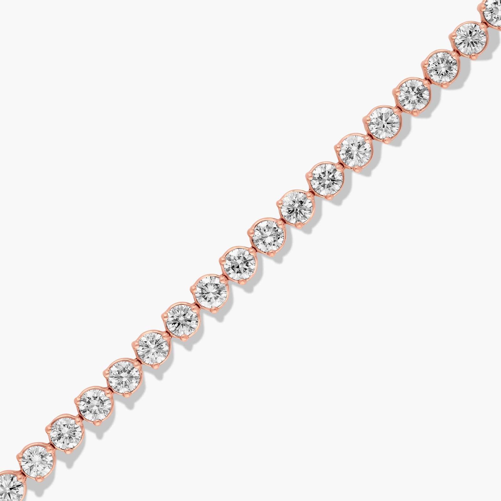 Flower Clasp Tennis Bracelet With 8 CTW Diamonds In 14K Rose Gold