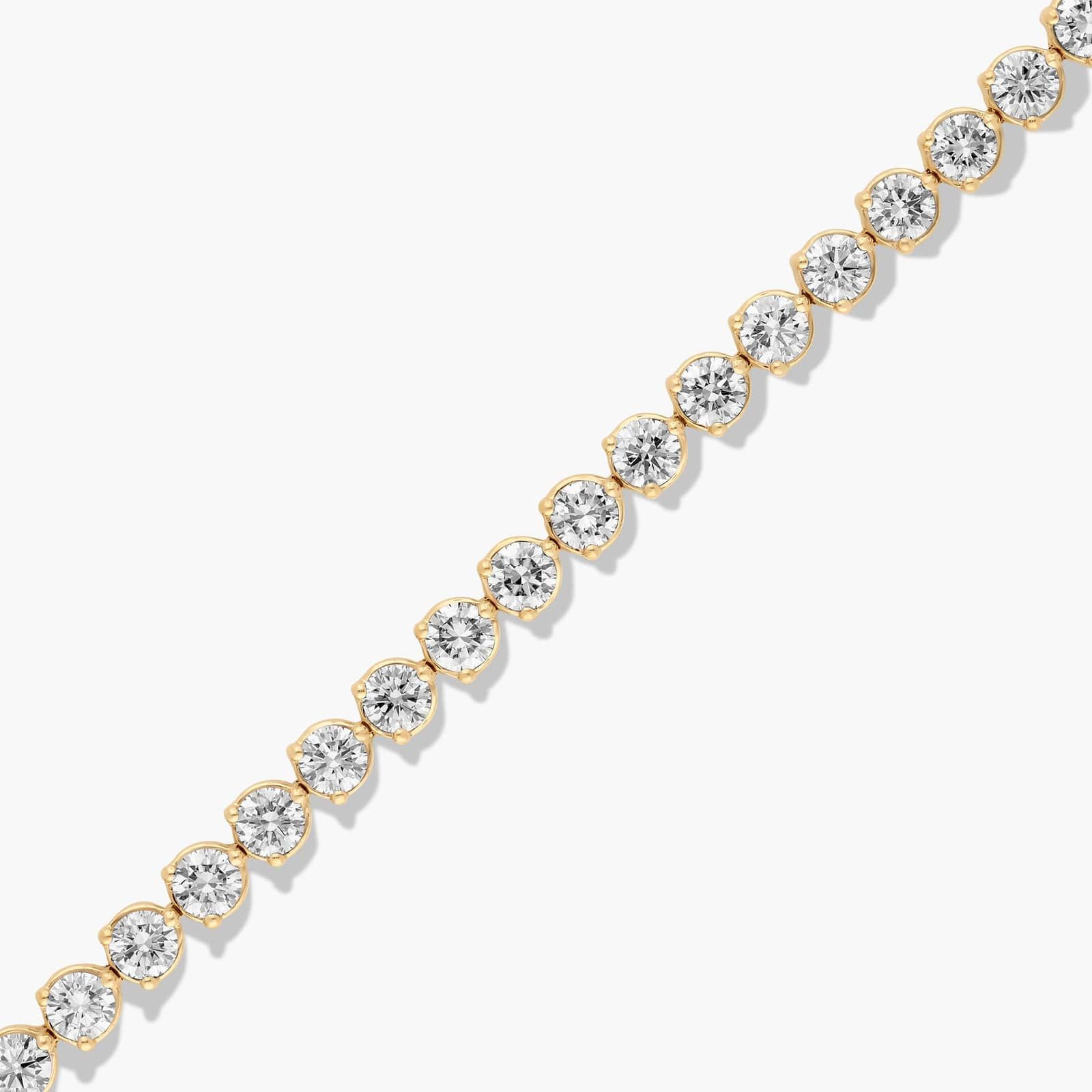 Flower Clasp Tennis Bracelet With 8 CTW Diamonds In 14K Yellow Gold
