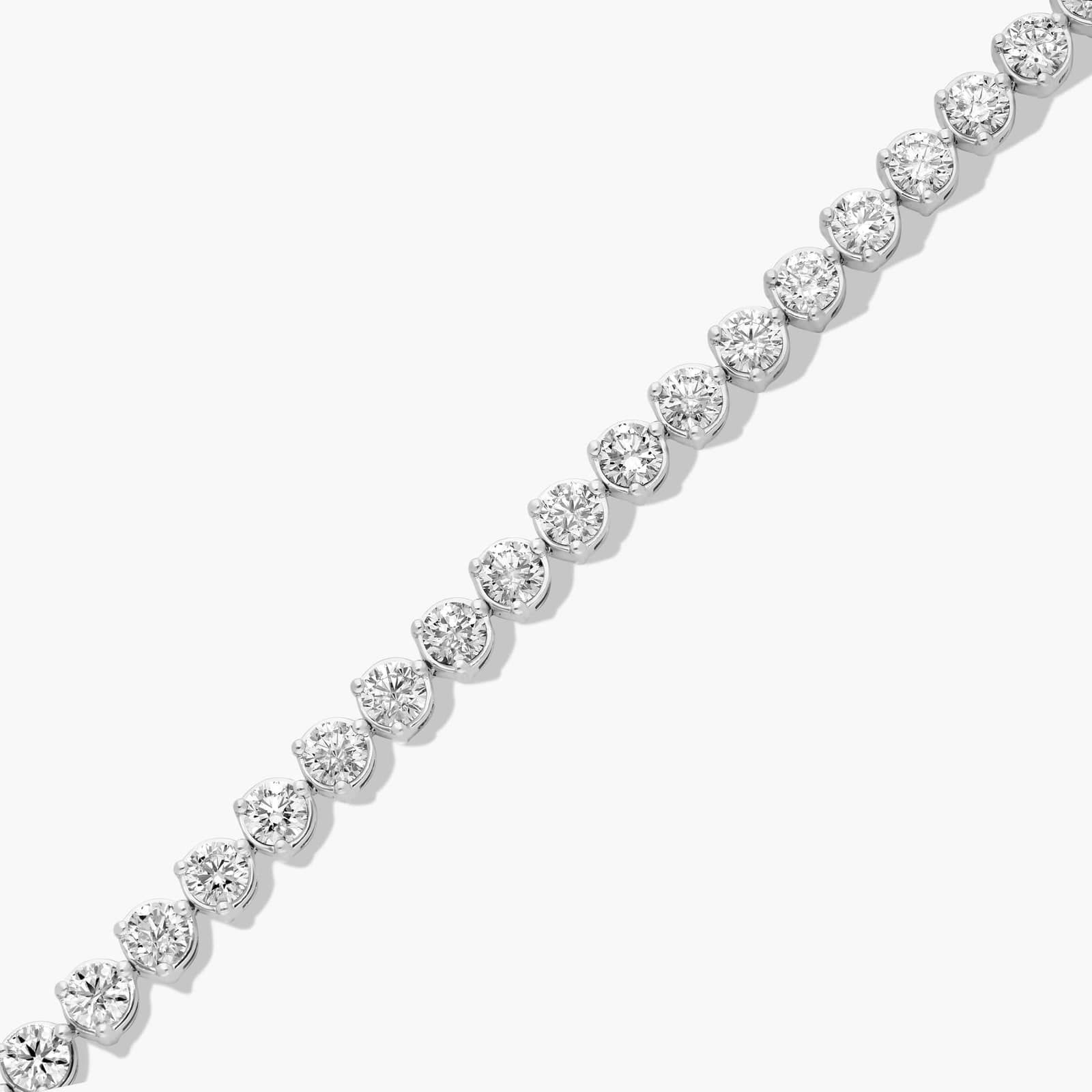 Flower Clasp Tennis Bracelet With 12 CTW Lab-Grown Diamonds In 14K White Gold (7")