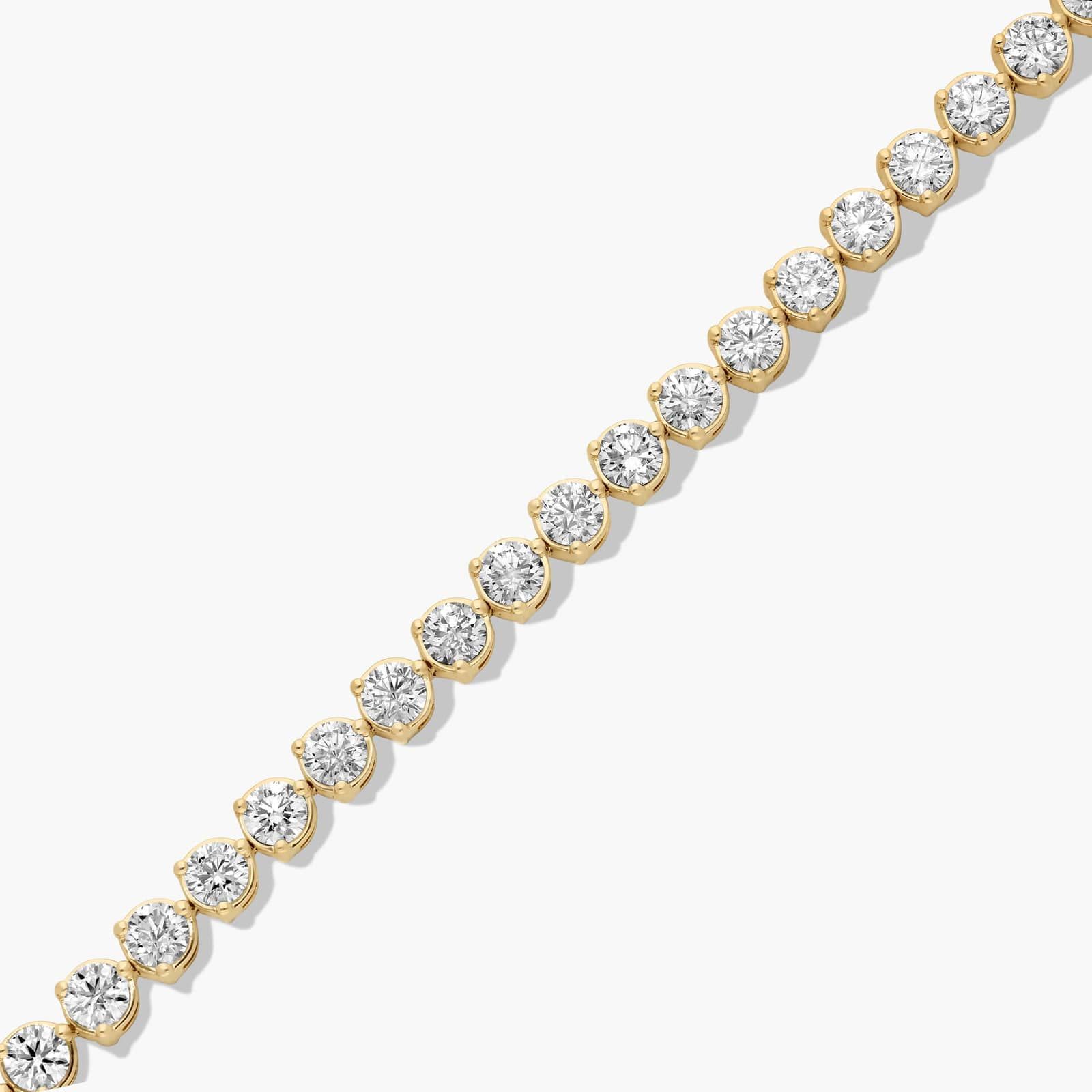 Flower Clasp Tennis Bracelet With 12 CTW Lab-Grown Diamonds In 14K Yellow Gold (7")