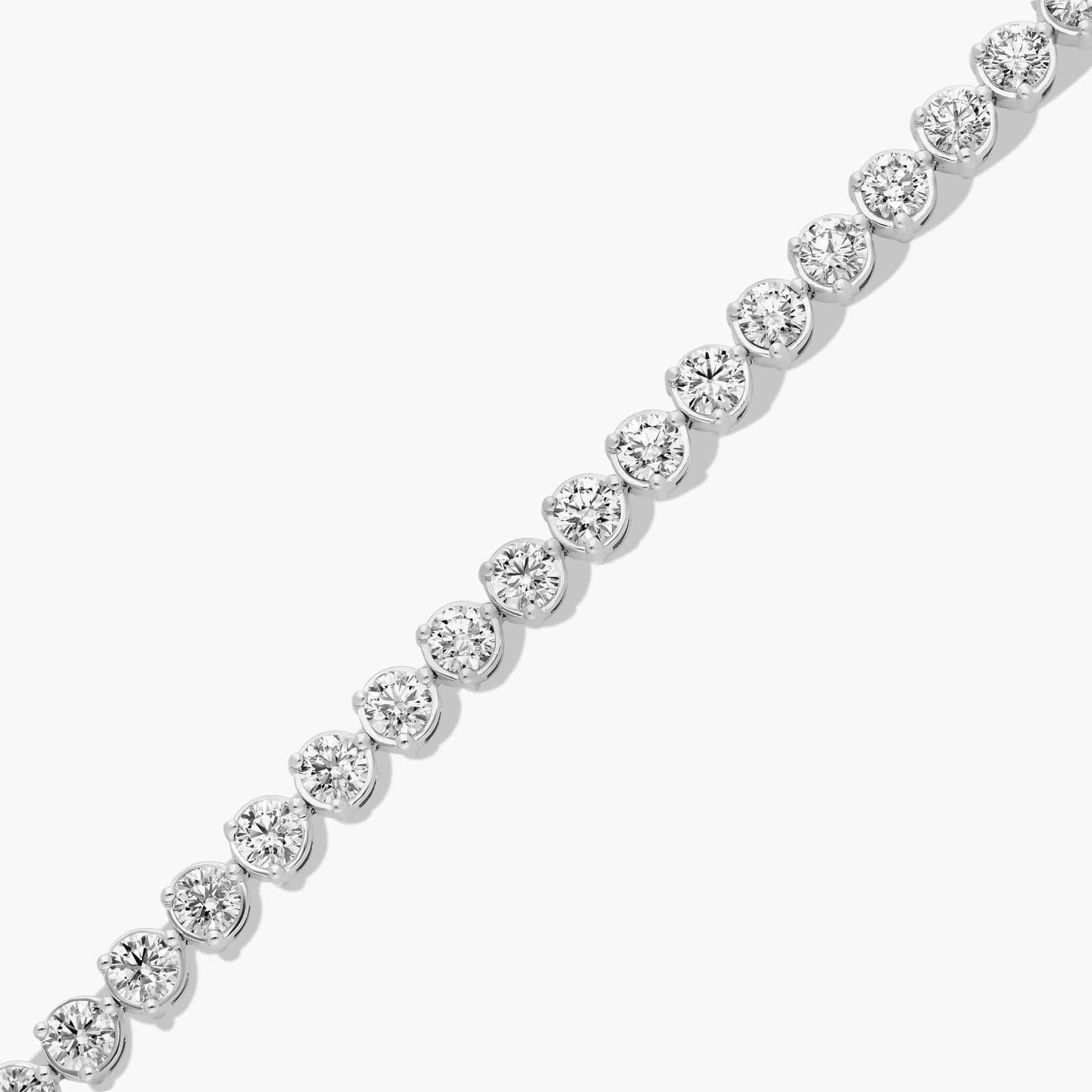 Flower Clasp Tennis Bracelet With 15 CTW Lab-Grown Diamonds In 14K White Gold (7")