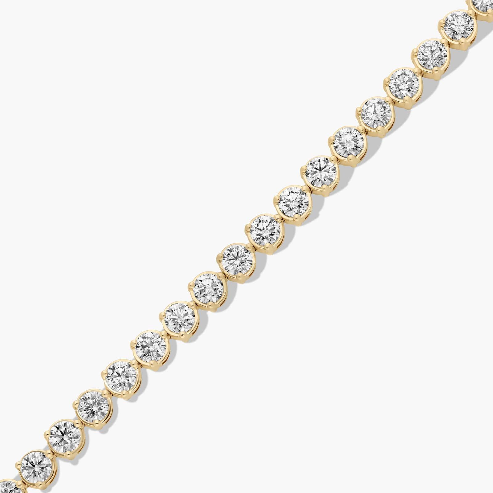 Flower Clasp Tennis Bracelet With 15 CTW Lab-Grown Diamonds In 14K Yellow Gold (7")