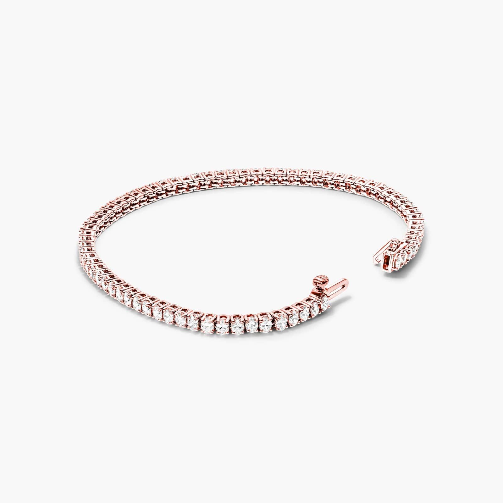 Tennis Bracelet With 5 CTW Oval Cut Diamonds In 14K Rose Gold