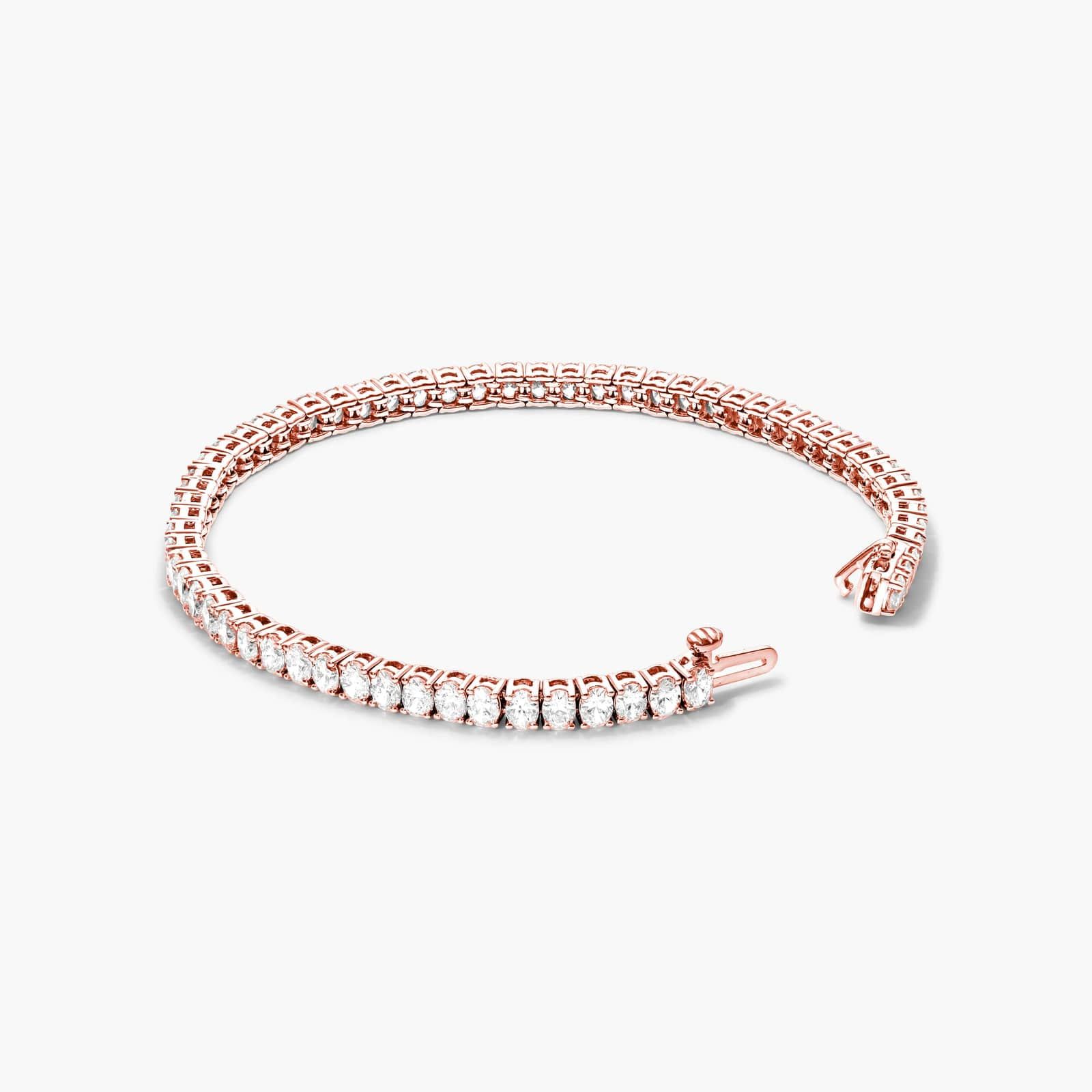Tennis Bracelet With 8 CTW Oval Cut Diamonds In 14K Rose Gold