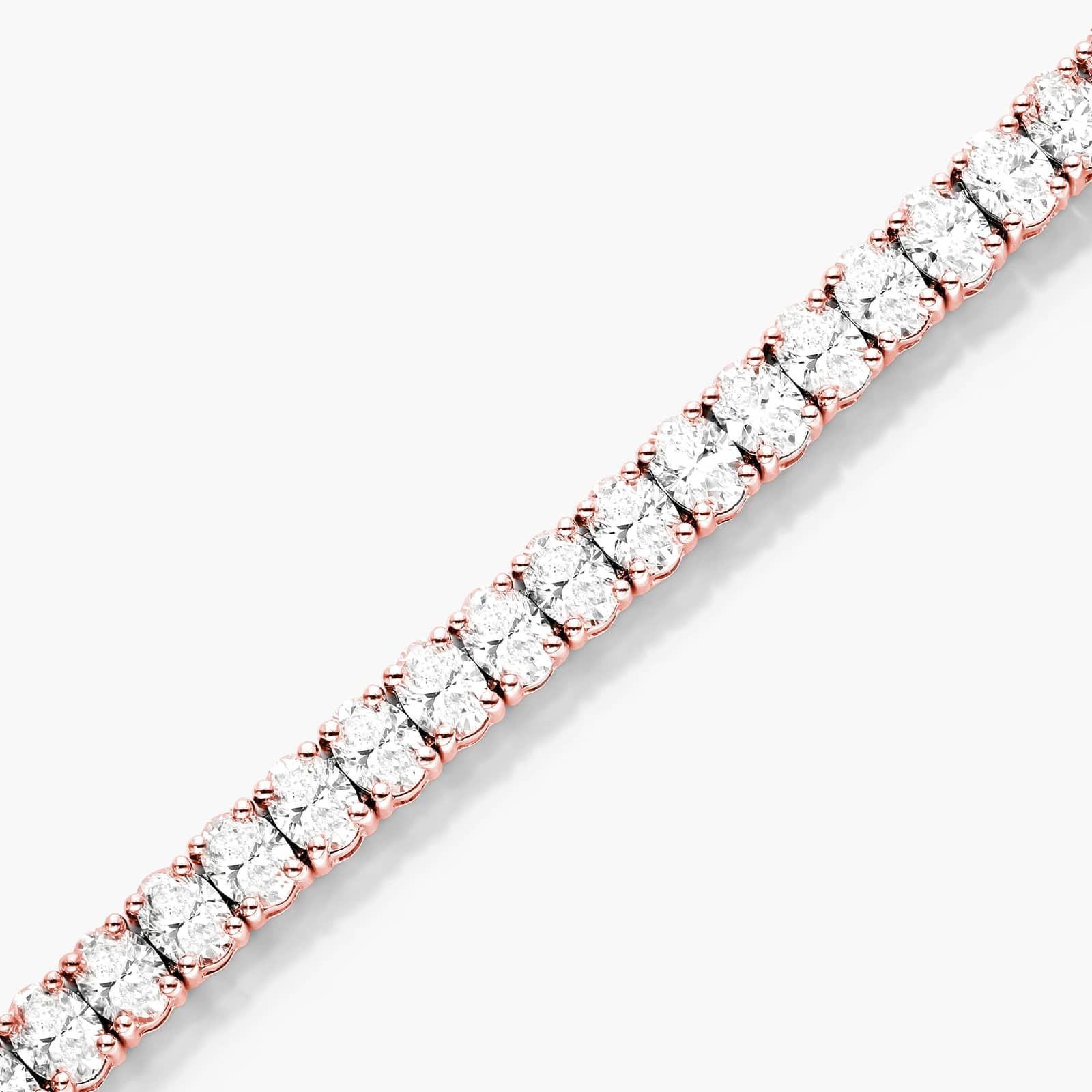 Tennis Bracelet With 8 CTW Oval Cut Diamonds In 14K Rose Gold