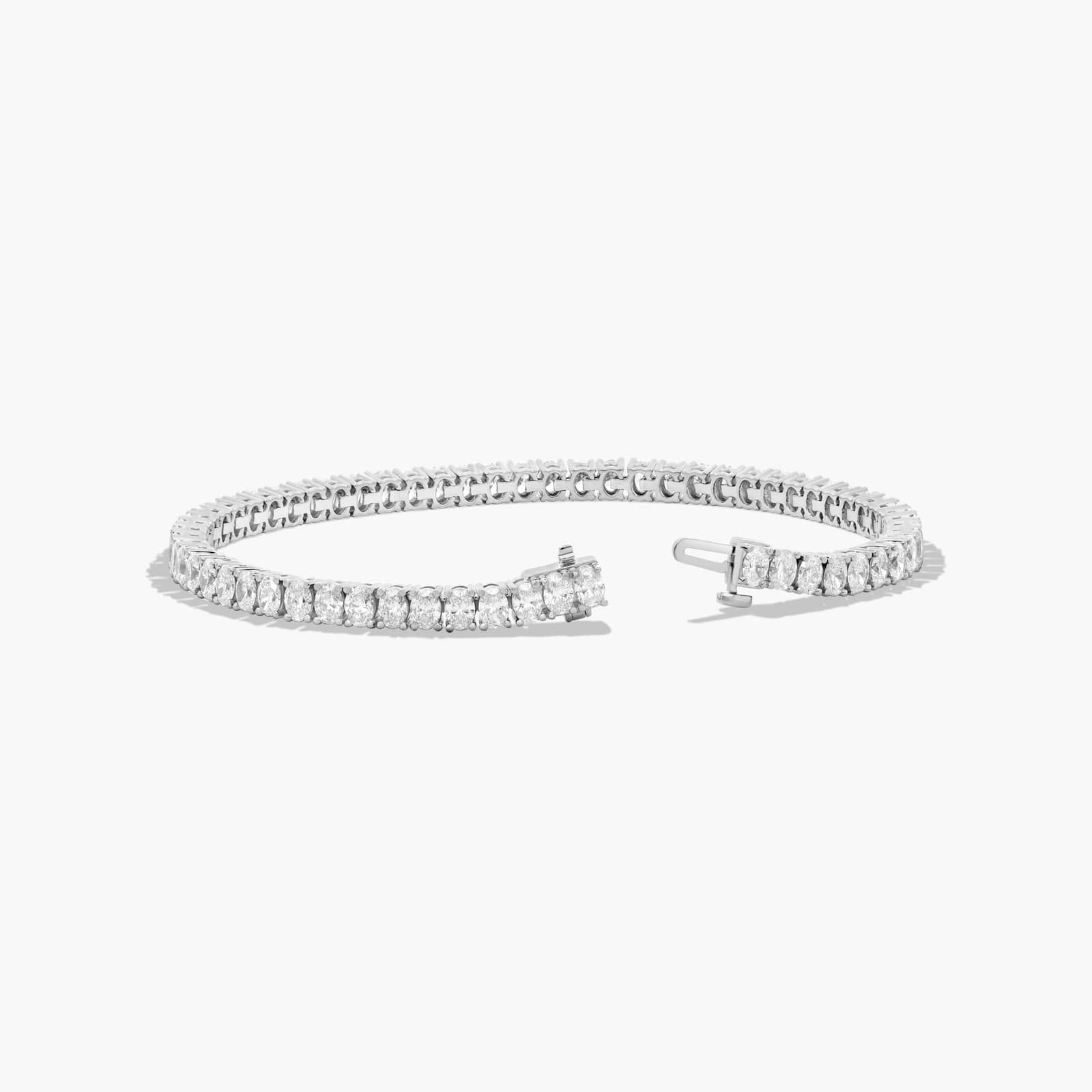 Tennis Bracelet With 8 CTW Oval Cut Lab-Grown Diamonds In 14K White Gold