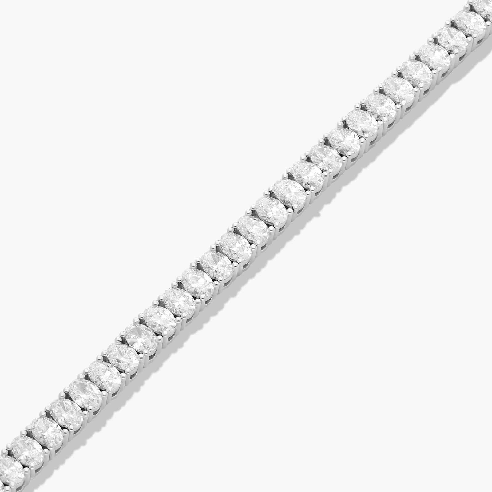 Tennis Bracelet With 8 CTW Oval Cut Lab-Grown Diamonds In 14K White Gold