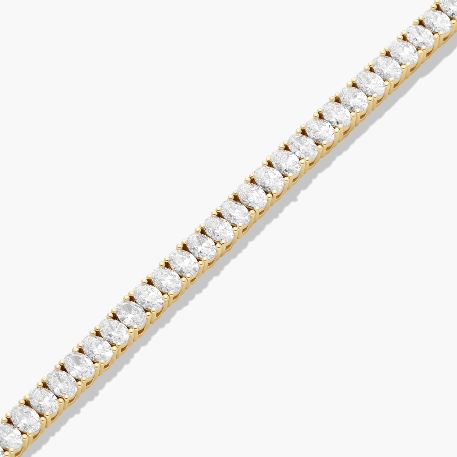 Tennis Bracelet With 8 CTW Oval Cut Lab-Grown Diamonds In 14K Yellow Gold
