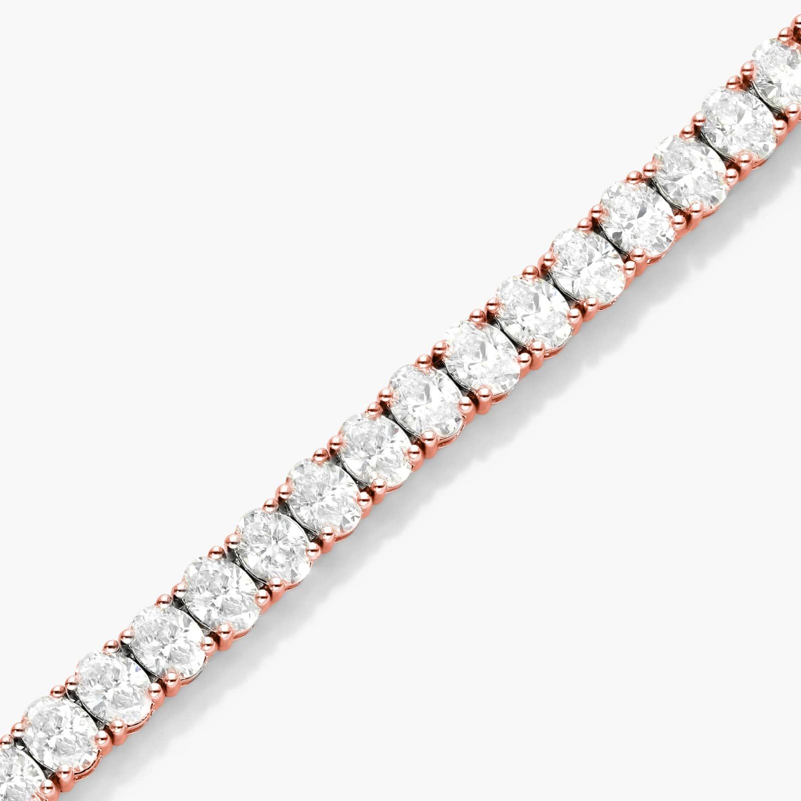 Tennis Bracelet With 10 CTW Oval Cut Diamonds In 14K Rose Gold