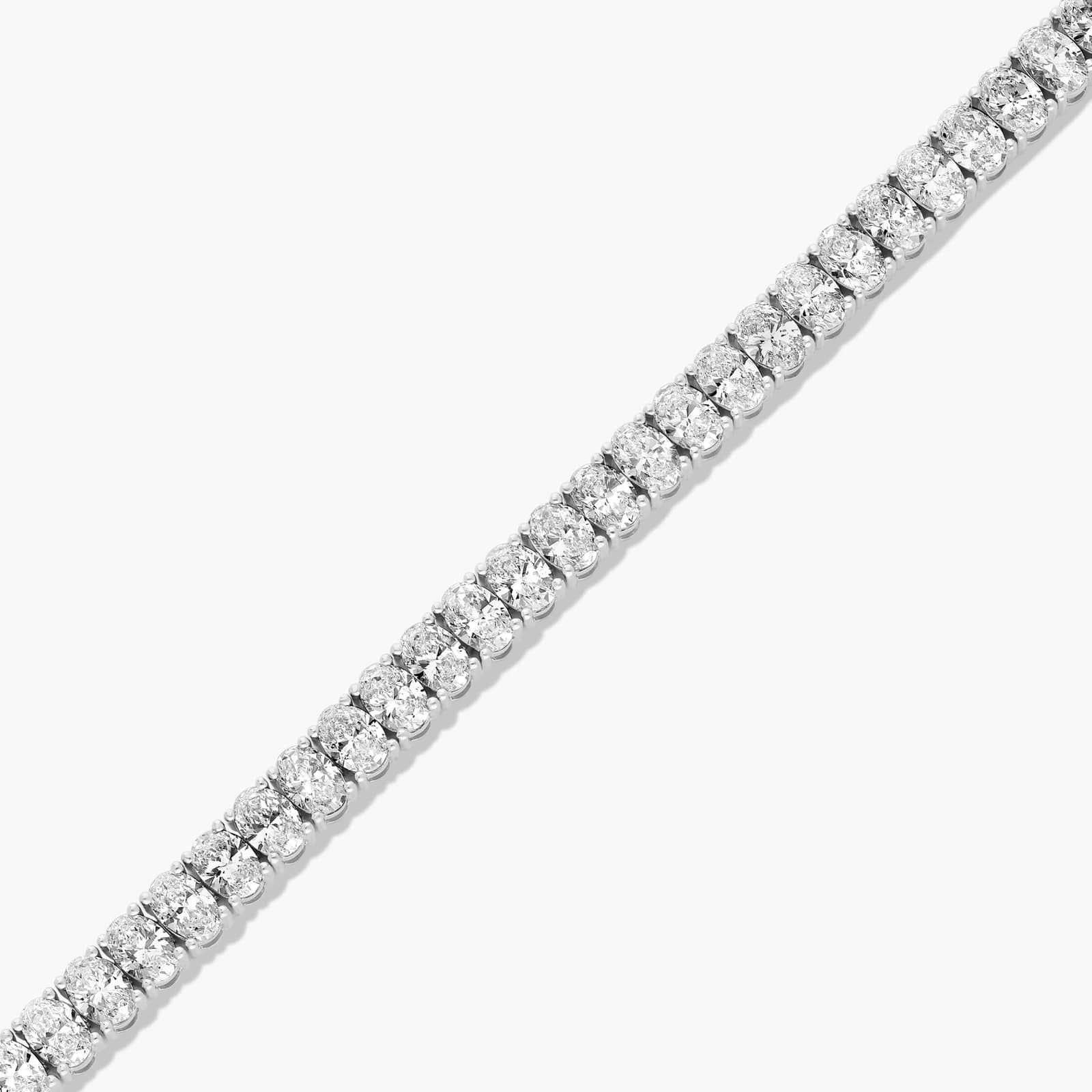 Tennis Bracelet With 12 CTW Oval Cut Lab-Grown Diamonds In 14K White Gold