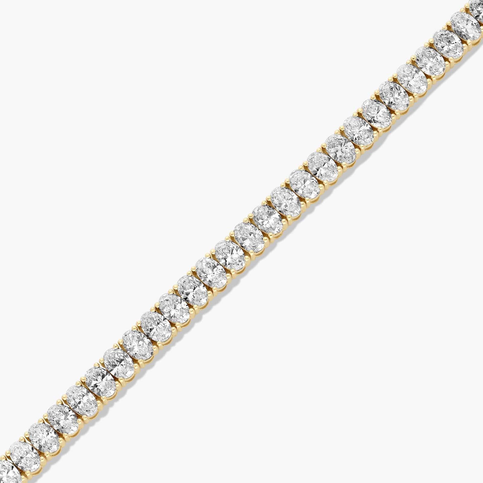 Tennis Bracelet With 12 CTW Oval Cut Lab-Grown Diamonds In 14K Yellow Gold