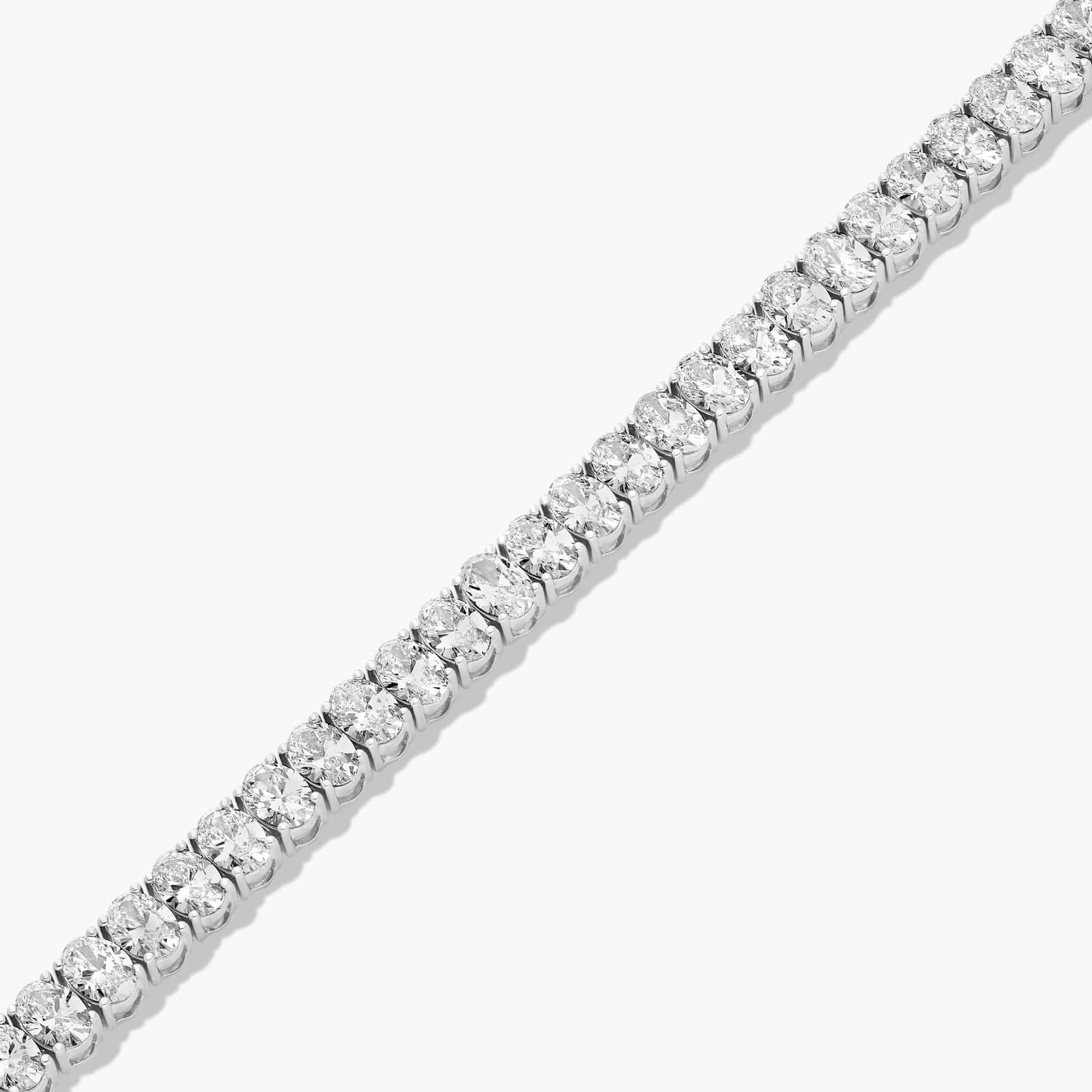 Tennis Bracelet With 15 CTW Oval Cut Lab-Grown Diamonds In 14K White Gold