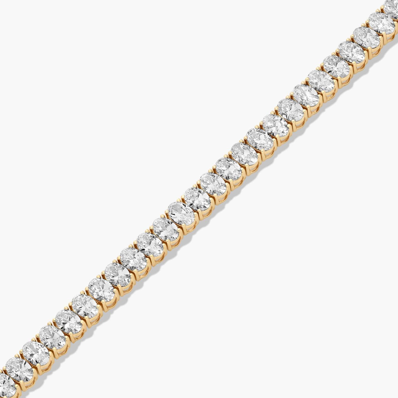Tennis Bracelet With 15 CTW Oval Cut Lab-Grown Diamonds In 14K Yellow Gold