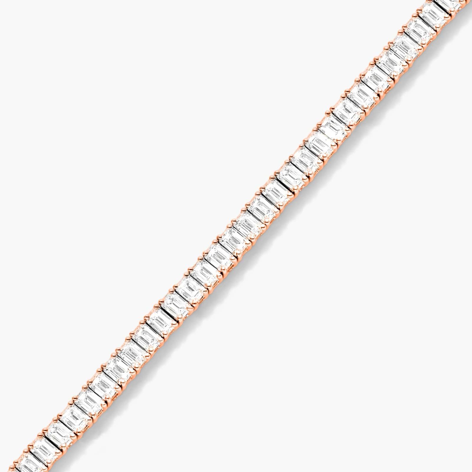 Tennis Bracelet With 5 CTW Emerald Cut Diamonds In 14K Rose Gold (7")