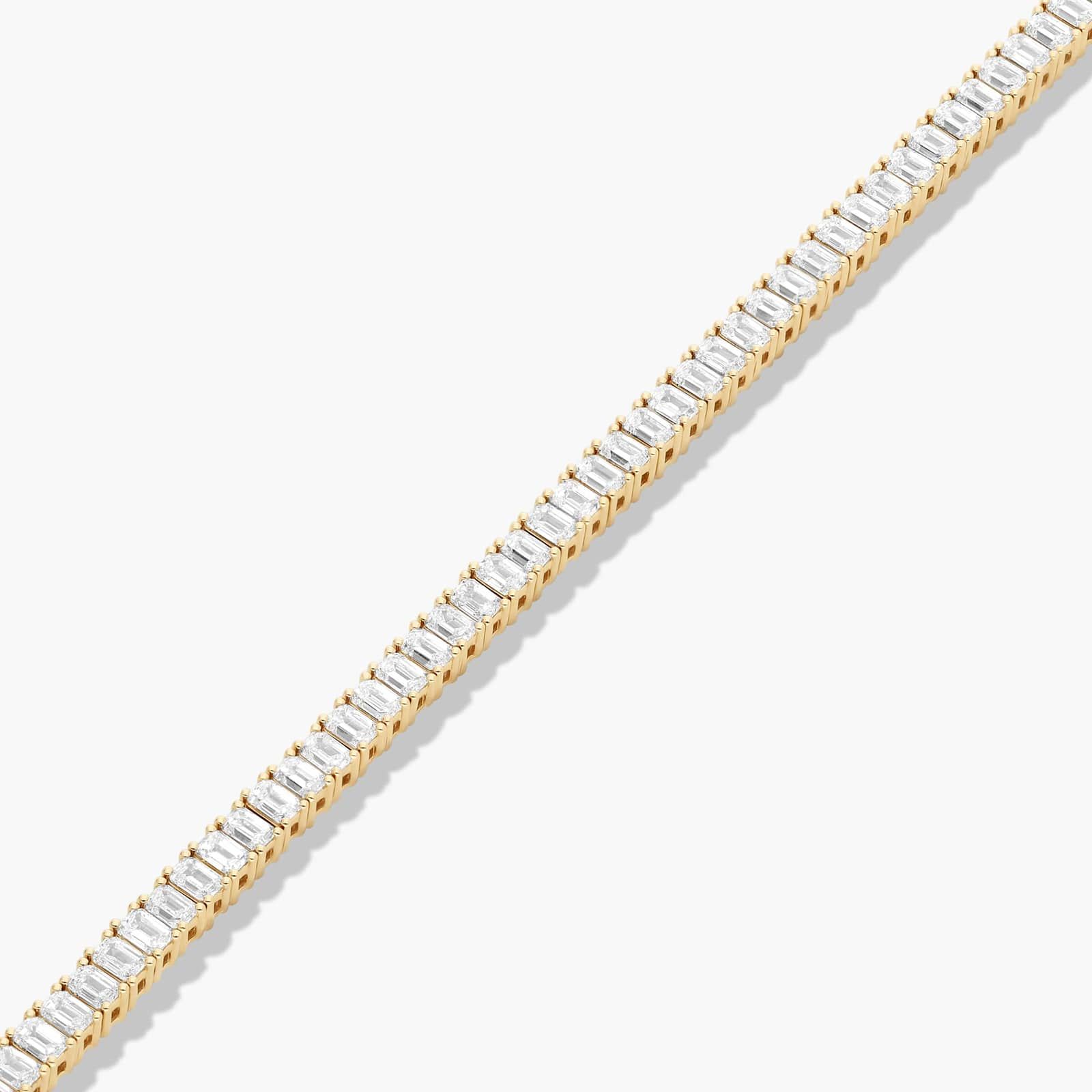 Tennis Bracelet With 5 CTW Emerald Cut Diamonds In 14K Yellow Gold (7")