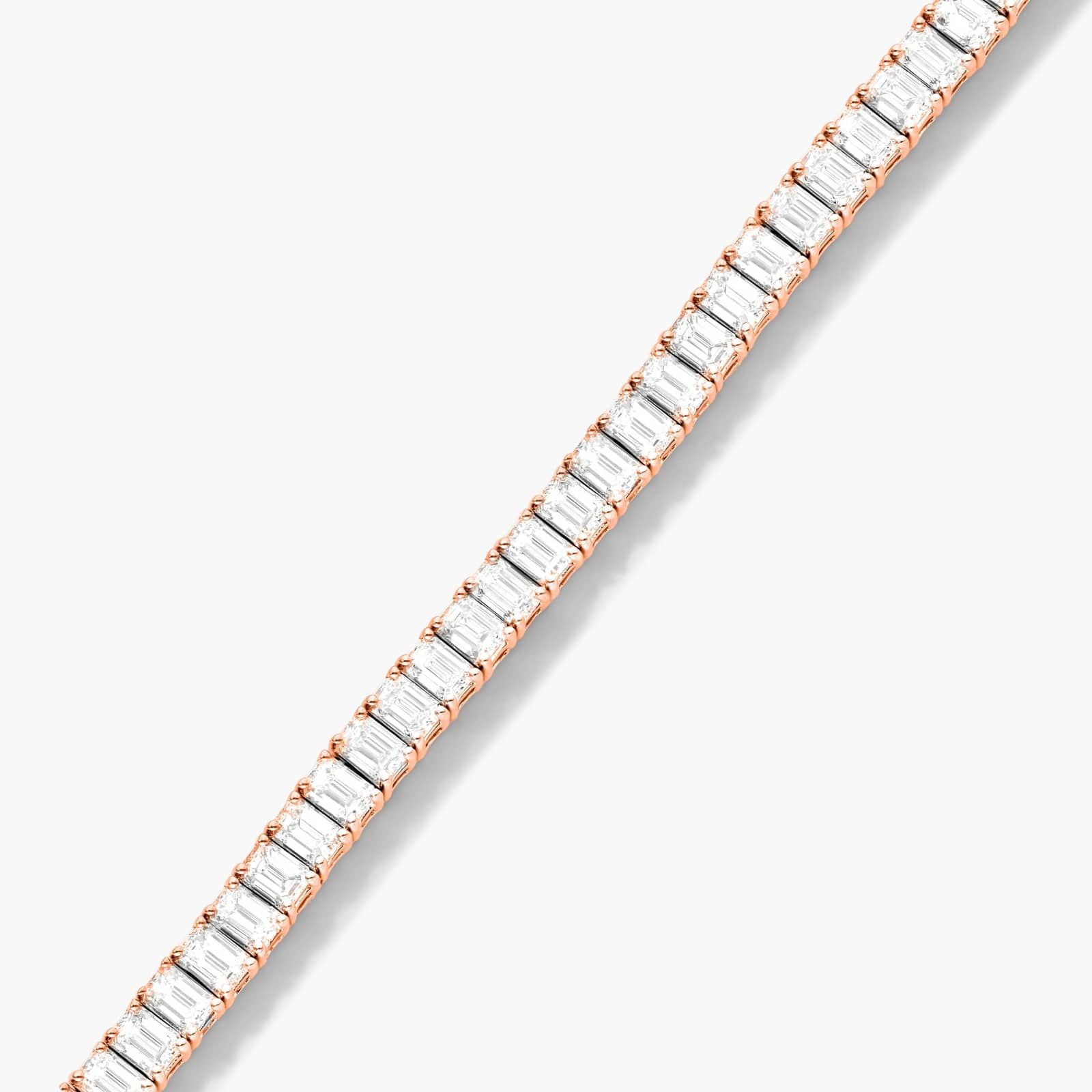 Tennis Bracelet With 8 CTW Emerald Cut Diamonds In 14K Rose Gold (7")