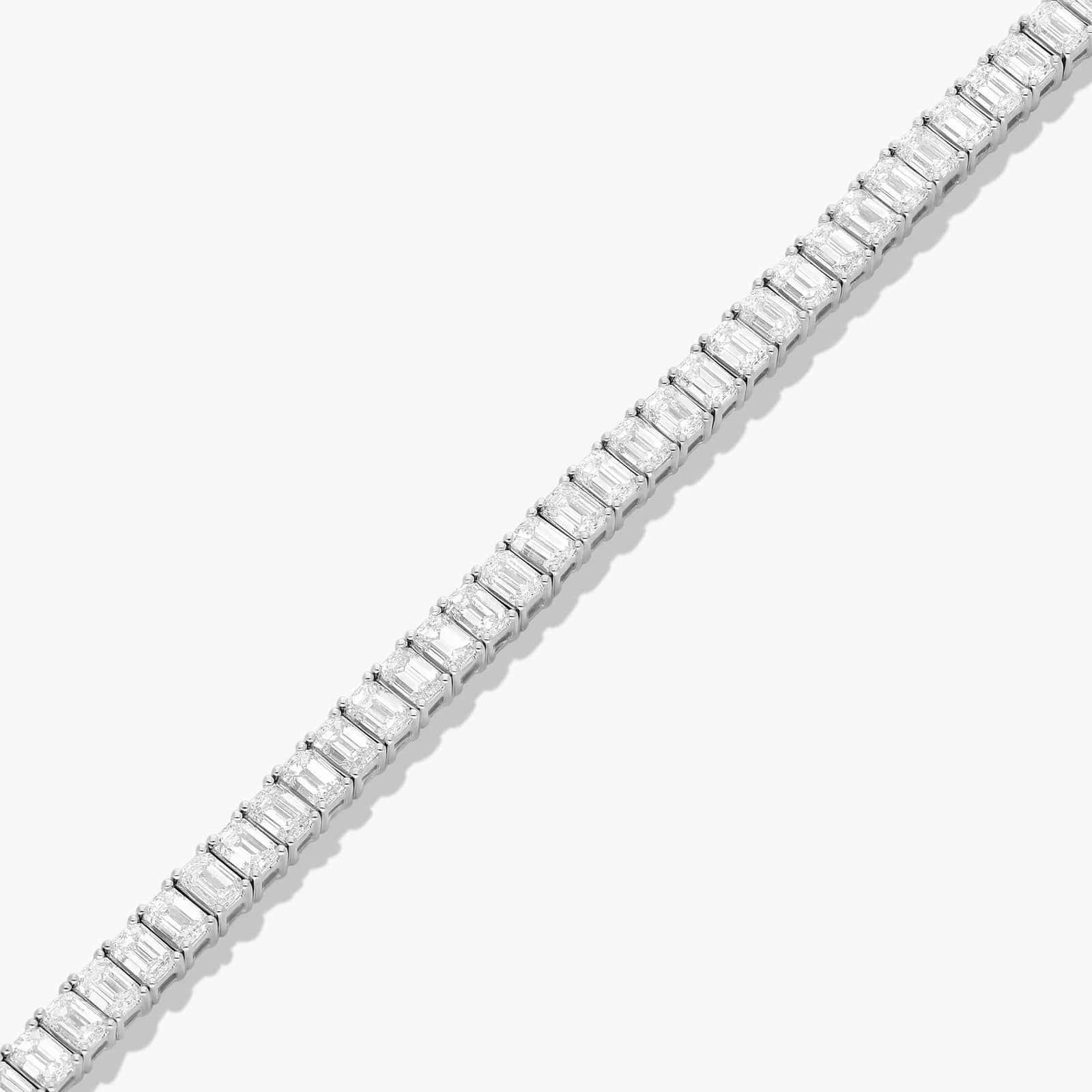 Tennis Bracelet With 8 CTW Emerald Cut Diamonds In 14K White Gold (7")