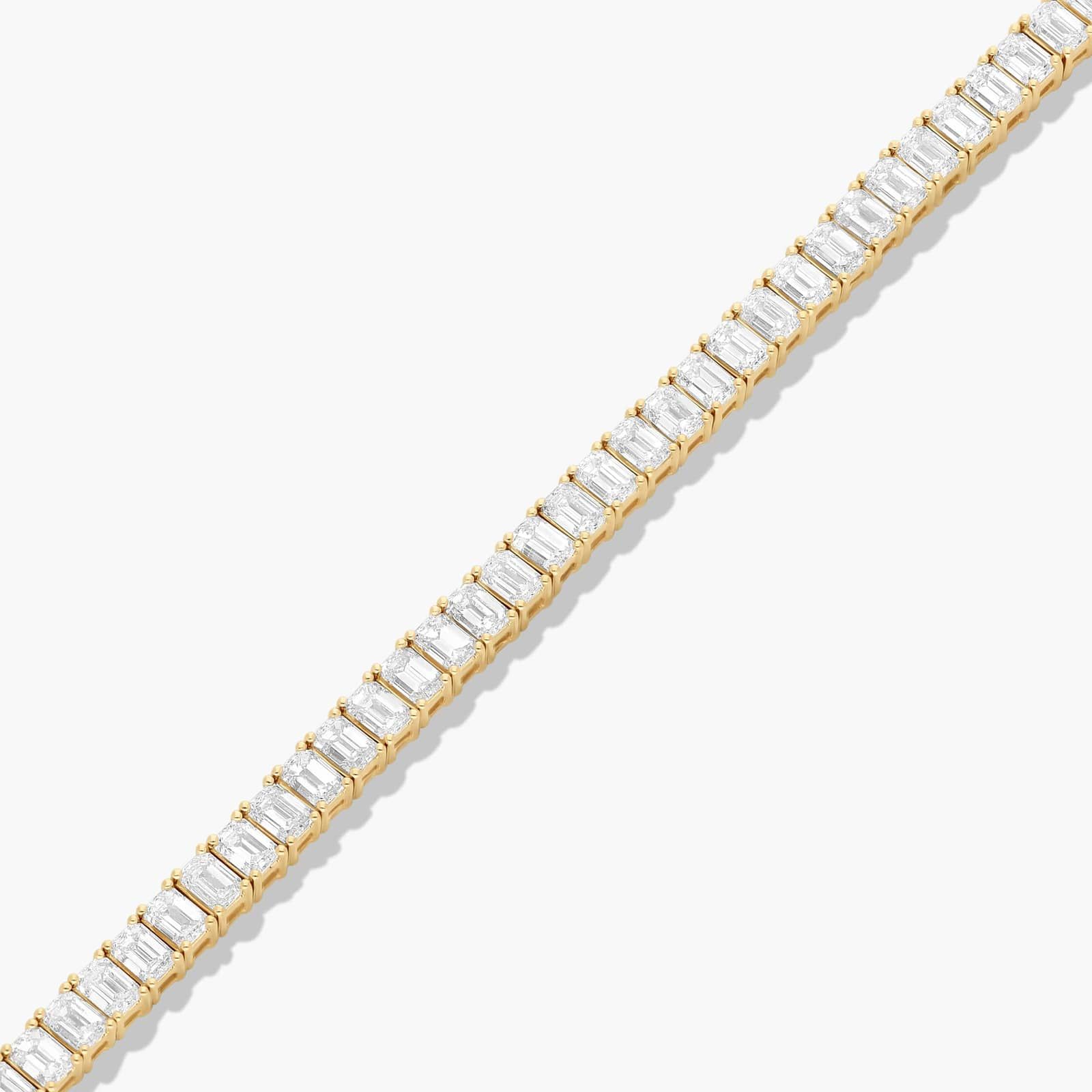 Tennis Bracelet With 8 CTW Emerald Cut Diamonds In 14K Yellow Gold (7")