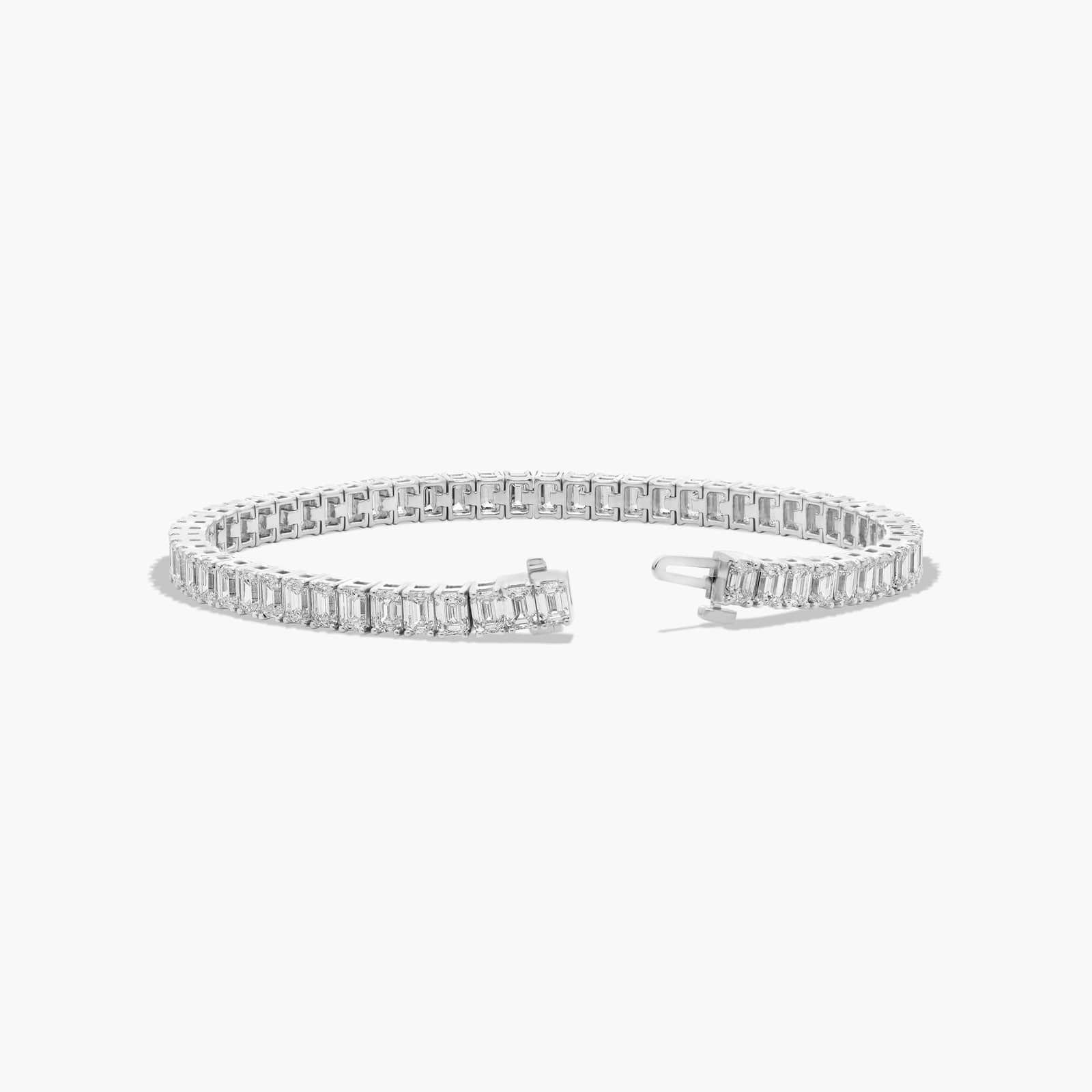 Tennis Bracelet With 12 CTW Emerald Cut Lab-Grown Diamonds In 14K White Gold (7")