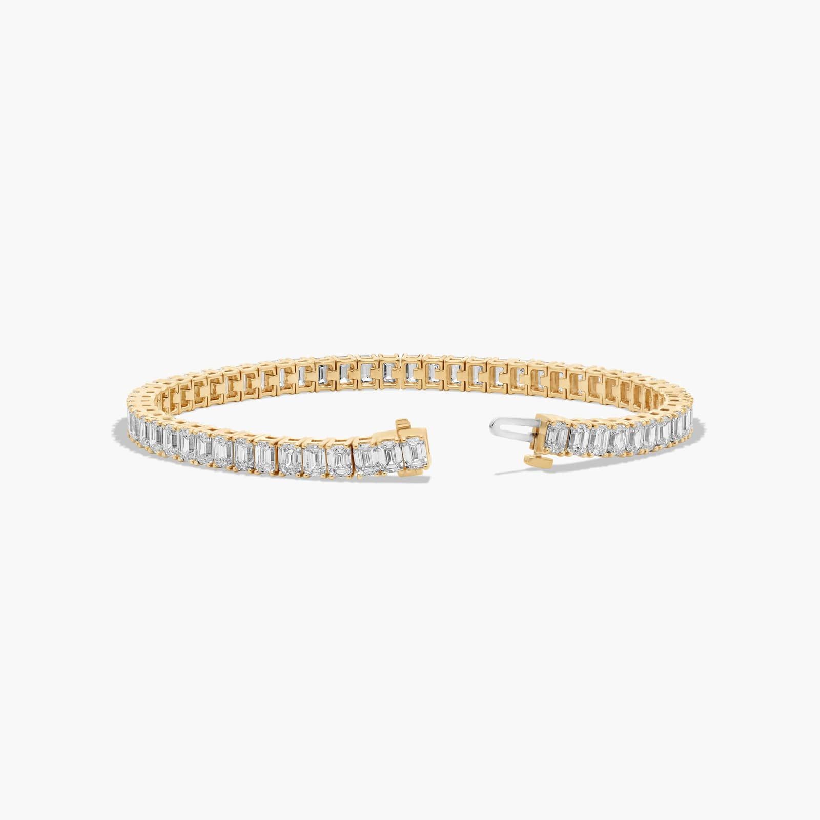 Tennis Bracelet With 12 CTW Emerald Cut Lab-Grown Diamonds In 14K Yellow Gold (7")